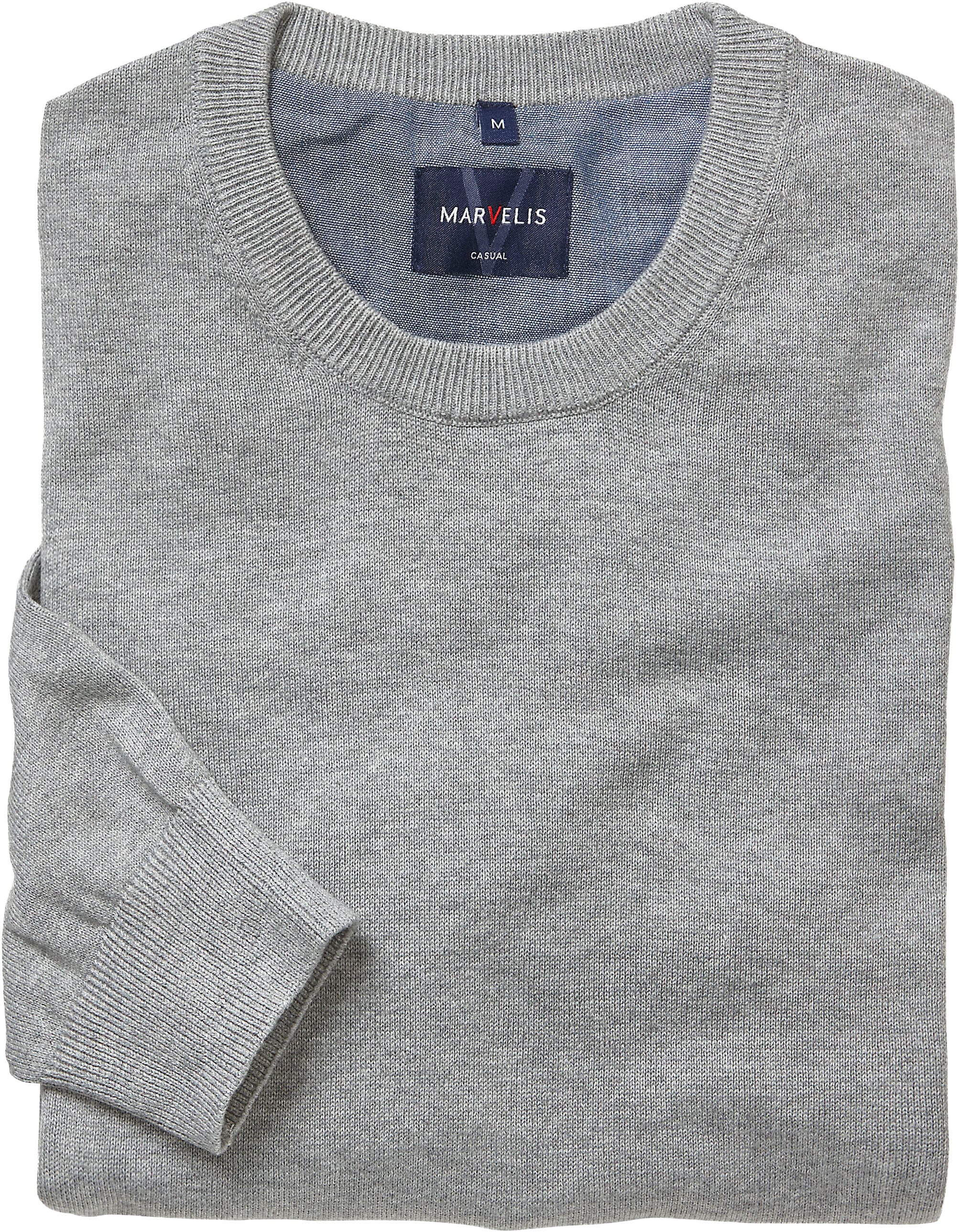 MARVELIS Pull en tricot Rundhals, Baumwolle, regular fit