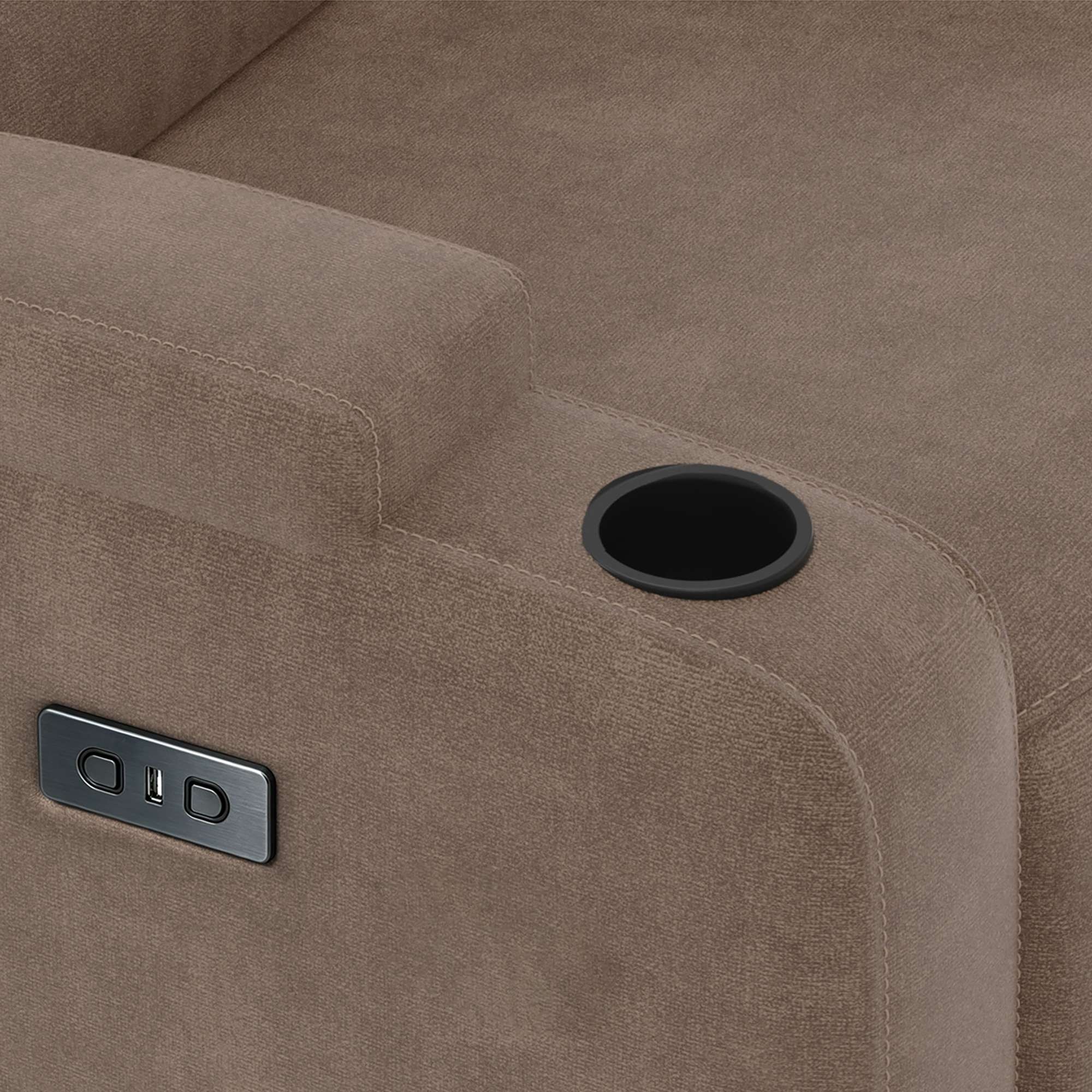 GOODproduct Fauteuil de relaxation »NAPORI Microfaser, Kinosessel, Multimedia-Sessel« Fauteuil TV avec fonction relaxation manuelle et électrique et porte-boisson