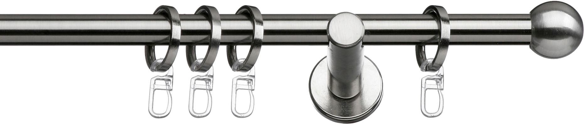 Image of indeko Gardinenstange "Formentor" Ø 12 mm 1 läufig-läufig Fixmass Komplett-Set inkl. Ringen und Montagematerial
