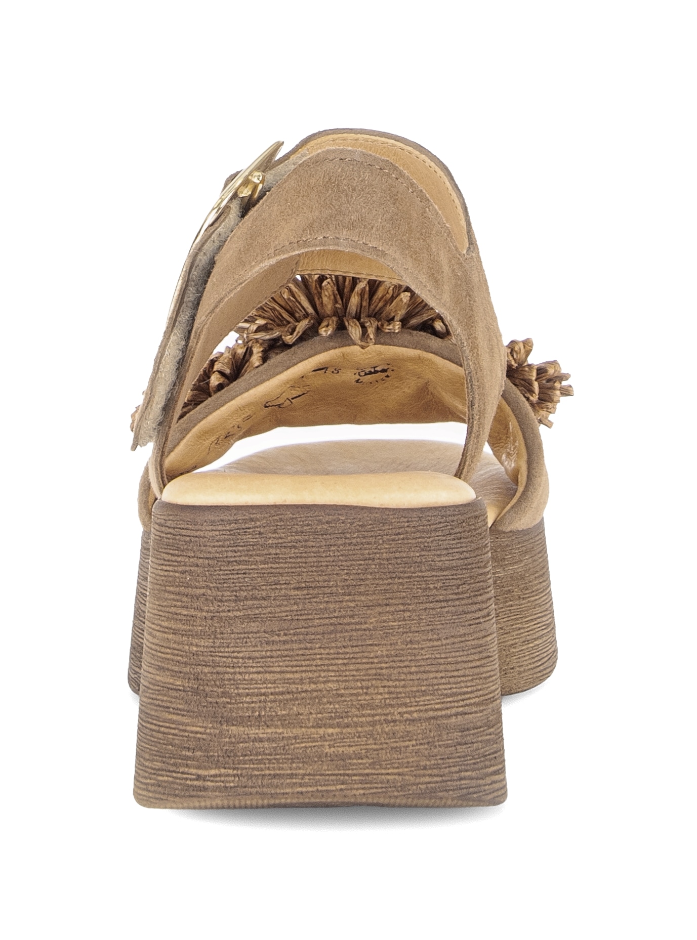 Gabor Sandalette  , Sommmerschuh mit Plateau und Absatz in Holzoptik