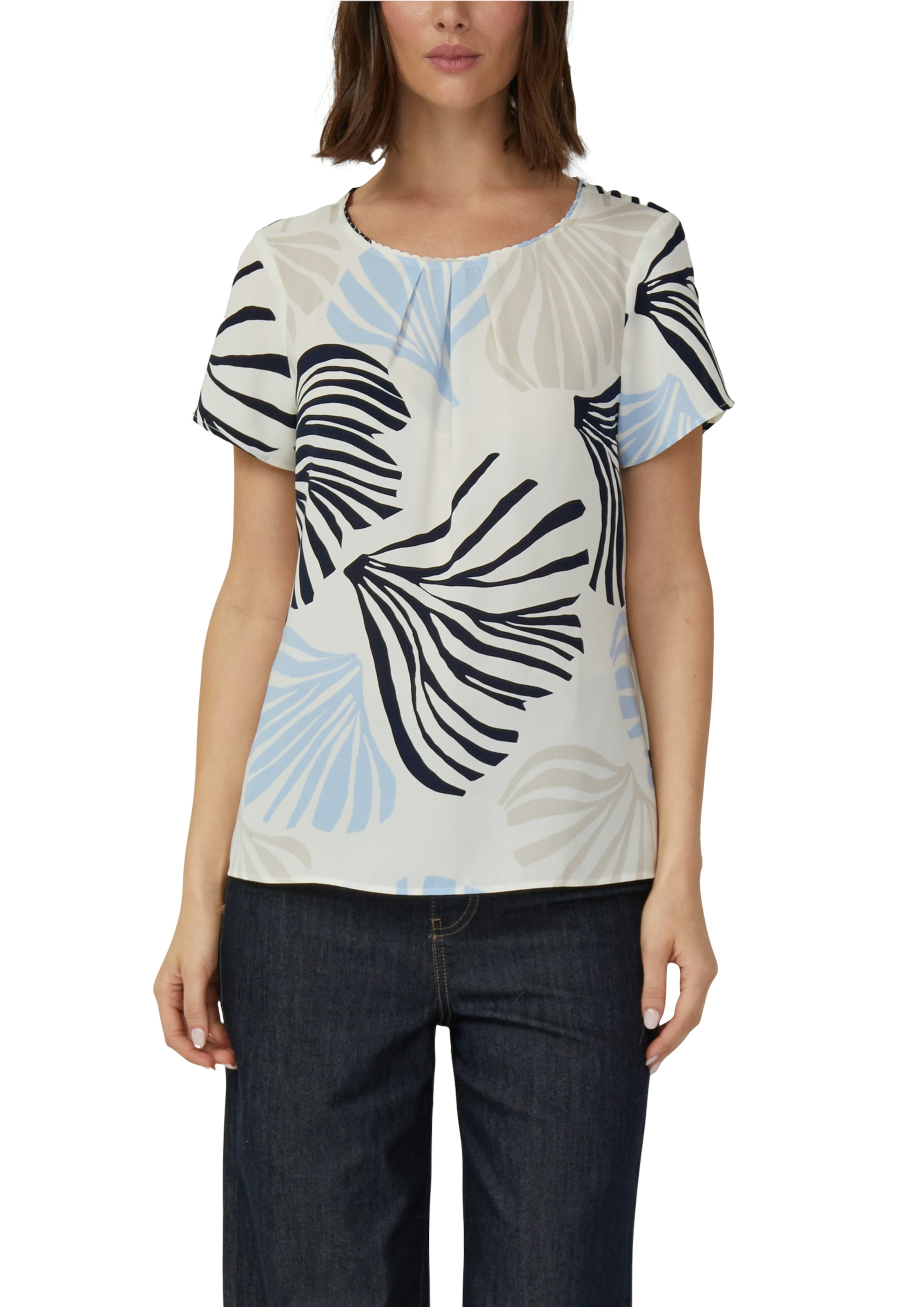 Image of s.Oliver BLACK LABEL Kurzarmbluse mit grafischem Muster