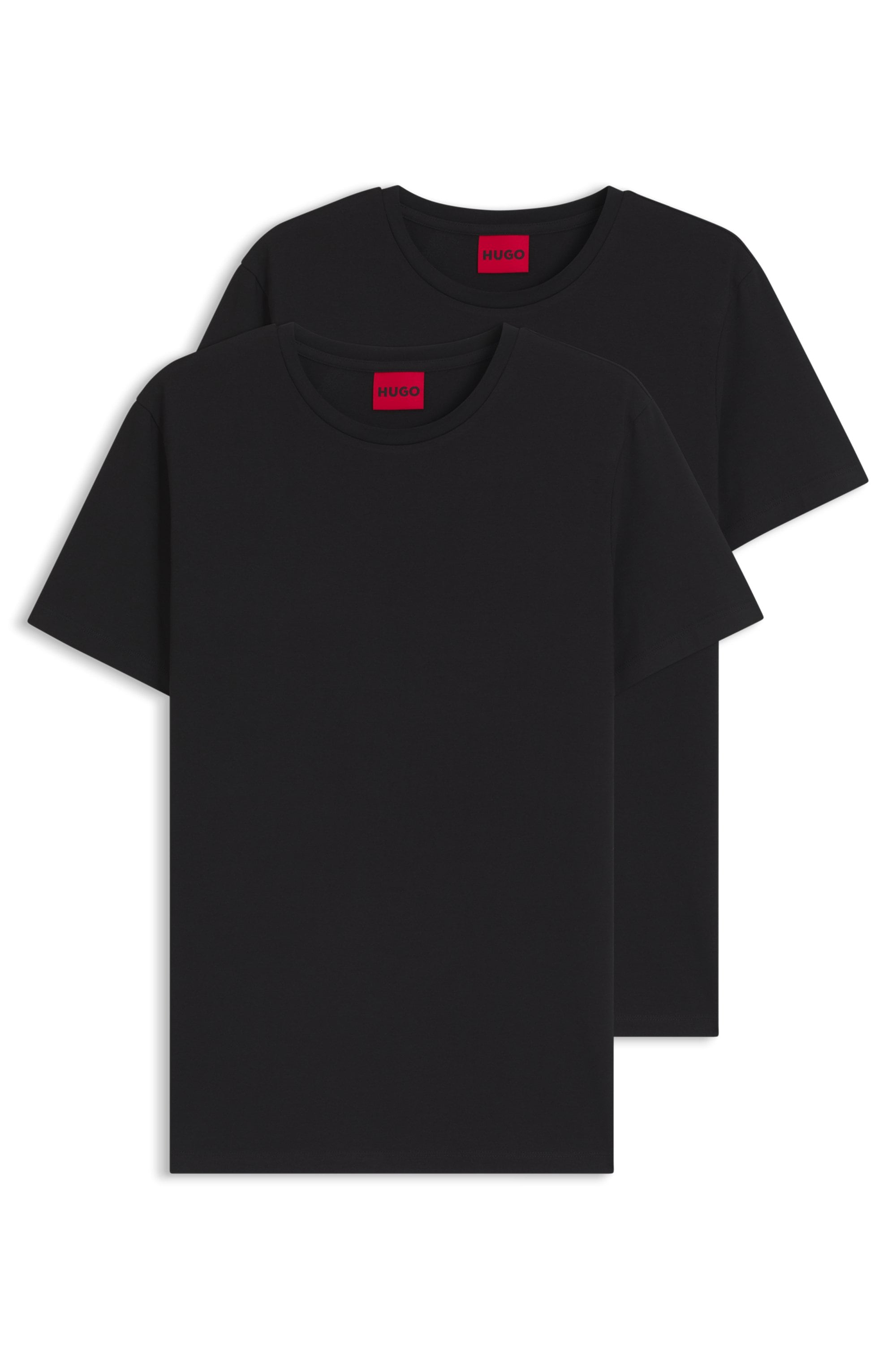 HUGO T-shirt »HUGO-Round« Paquet, lot de 2,  col rond, slim fit, impression logo HUGO