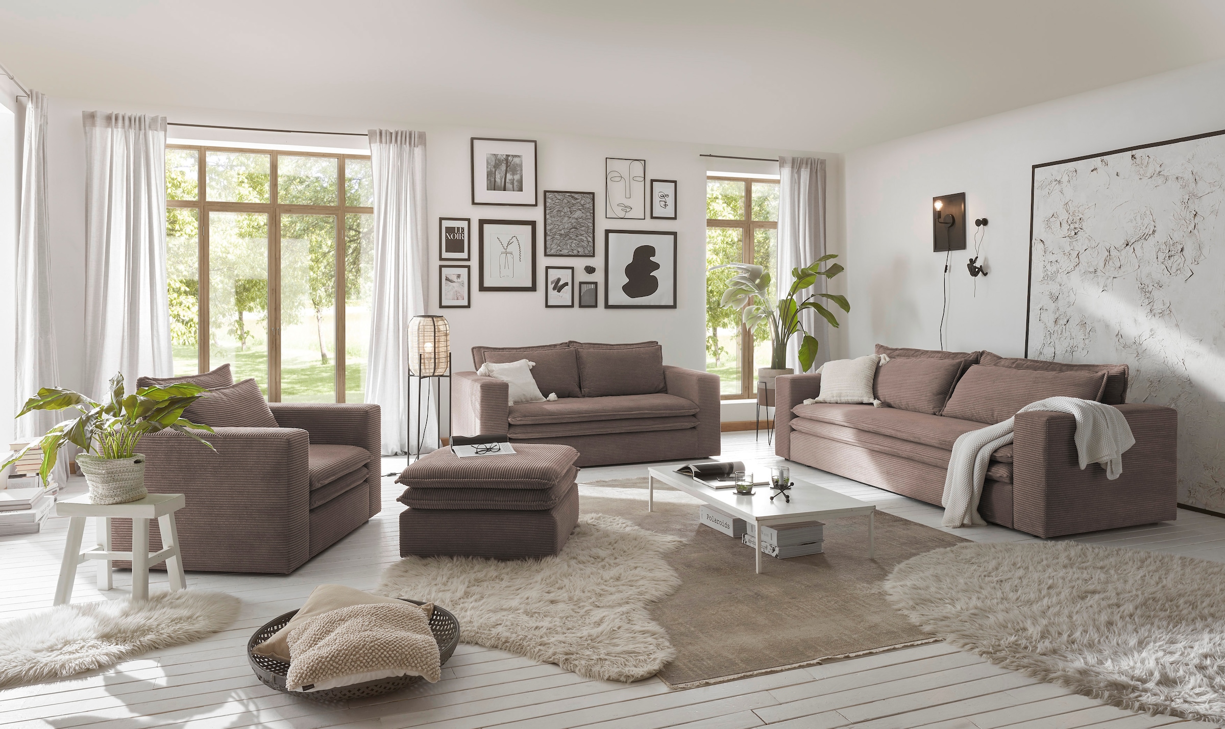 Places of Style Hocker »PIAGGE«, Hochwertiger Cord, passend zum Loveseat PIAGGE