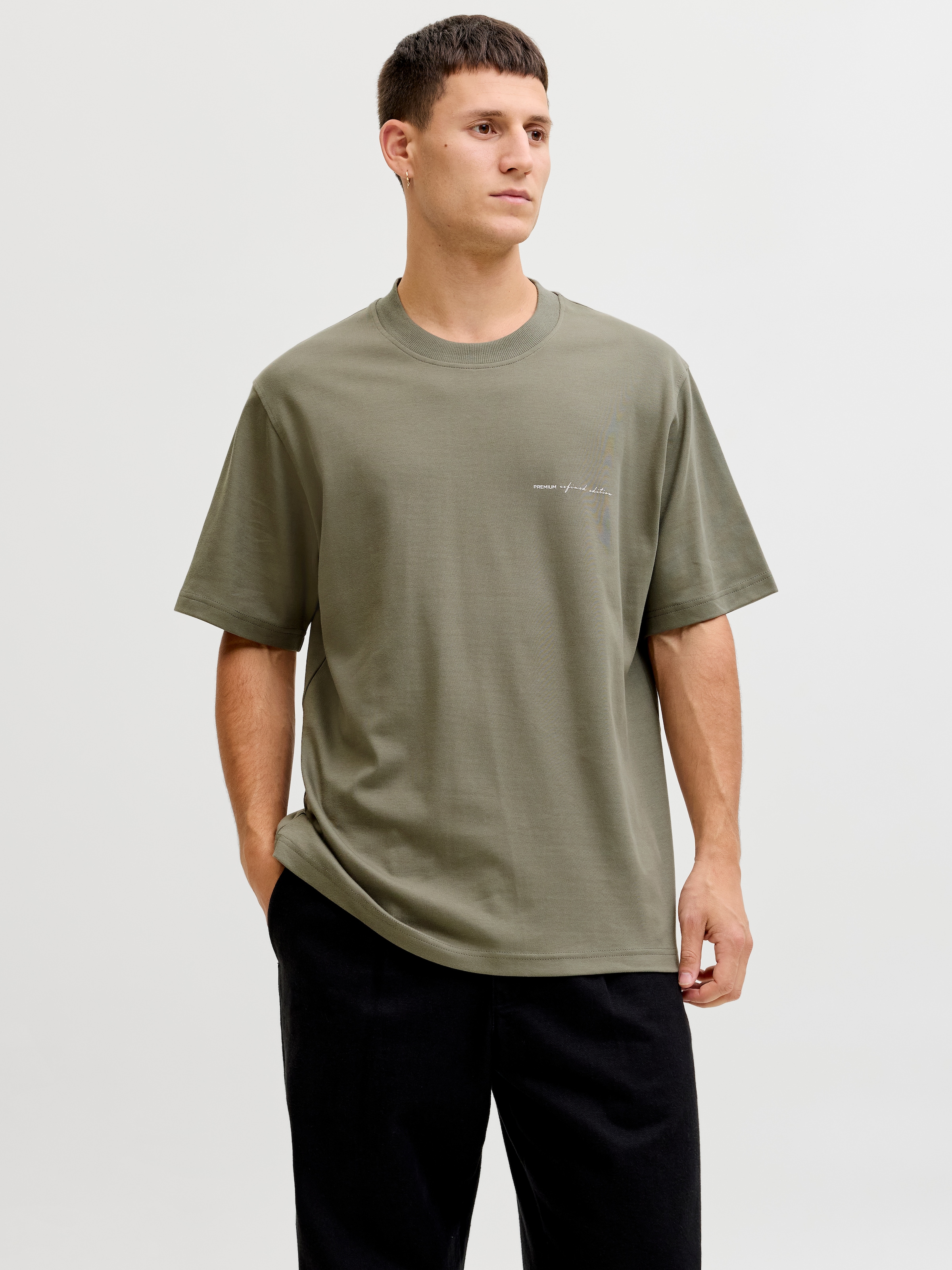 Image of Jack & Jones "JPRBLAOWEN SS BRANDING TEE SN" Baumwollmischung, relaxed fit