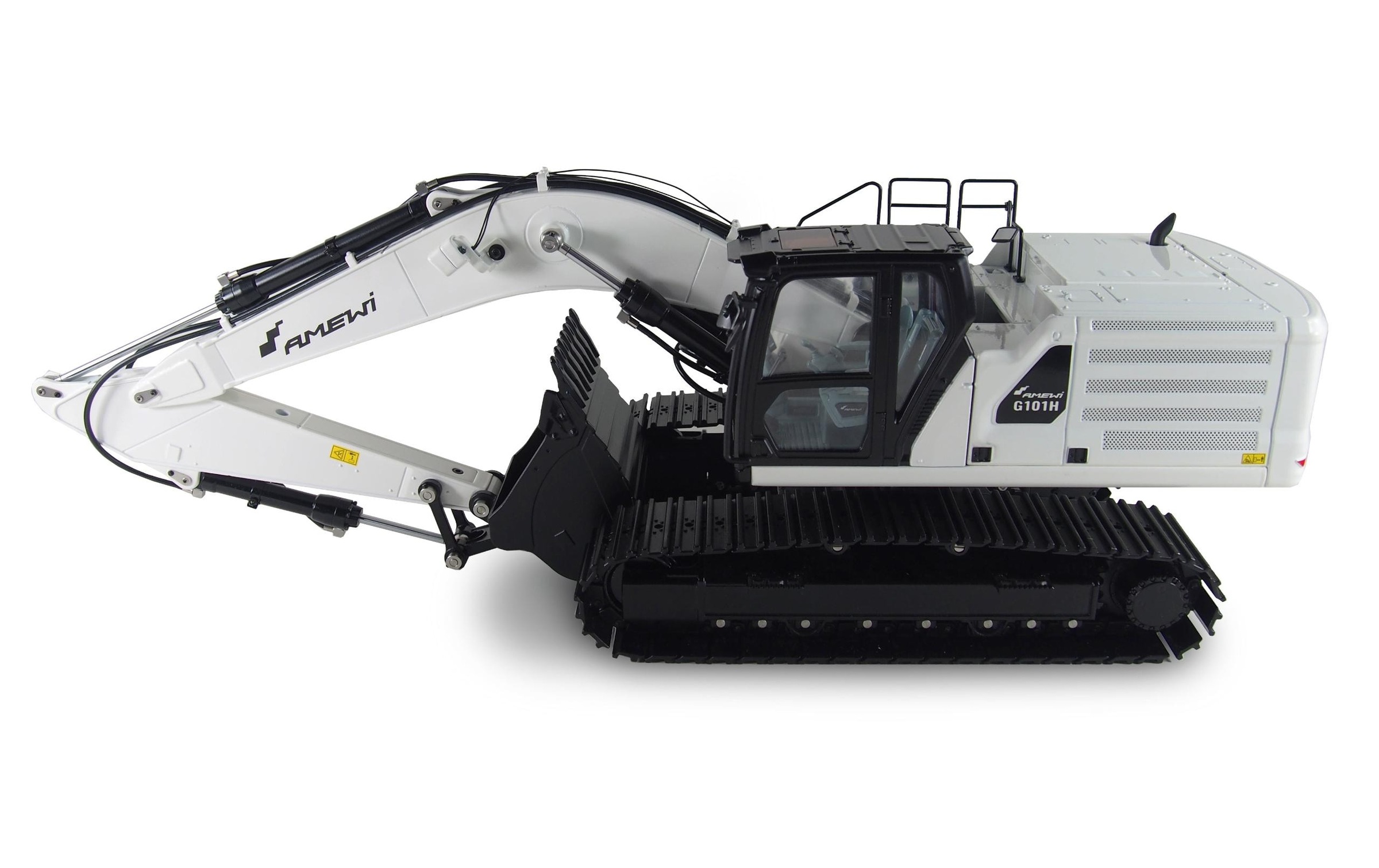 Amewi RC-Bagger »G101H, Vollmetall, Hydraulik, Weiss«