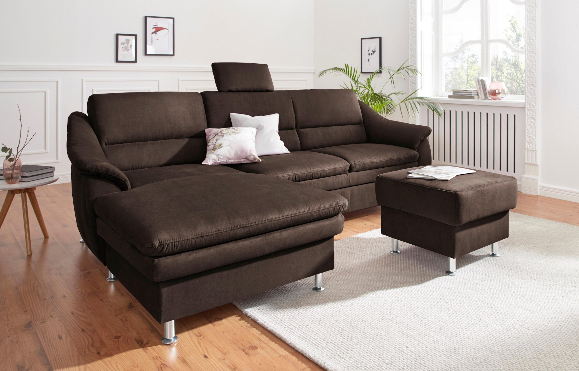 sit&more Ecksofa »Cardoso L-Form« mit Federkern, wahlweise mit Bettfunktion