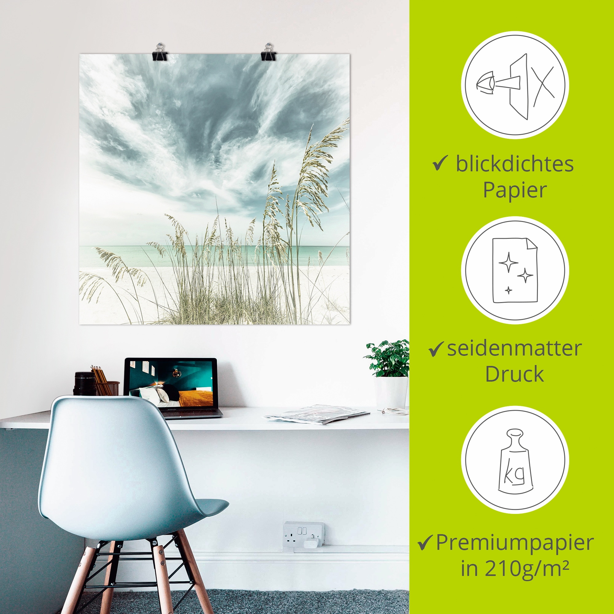 Artland Wandbild »Allein am Strand« Strandbilder 1 Stk. tlg. als Leinwandbild, Poster in verschied. Grössen