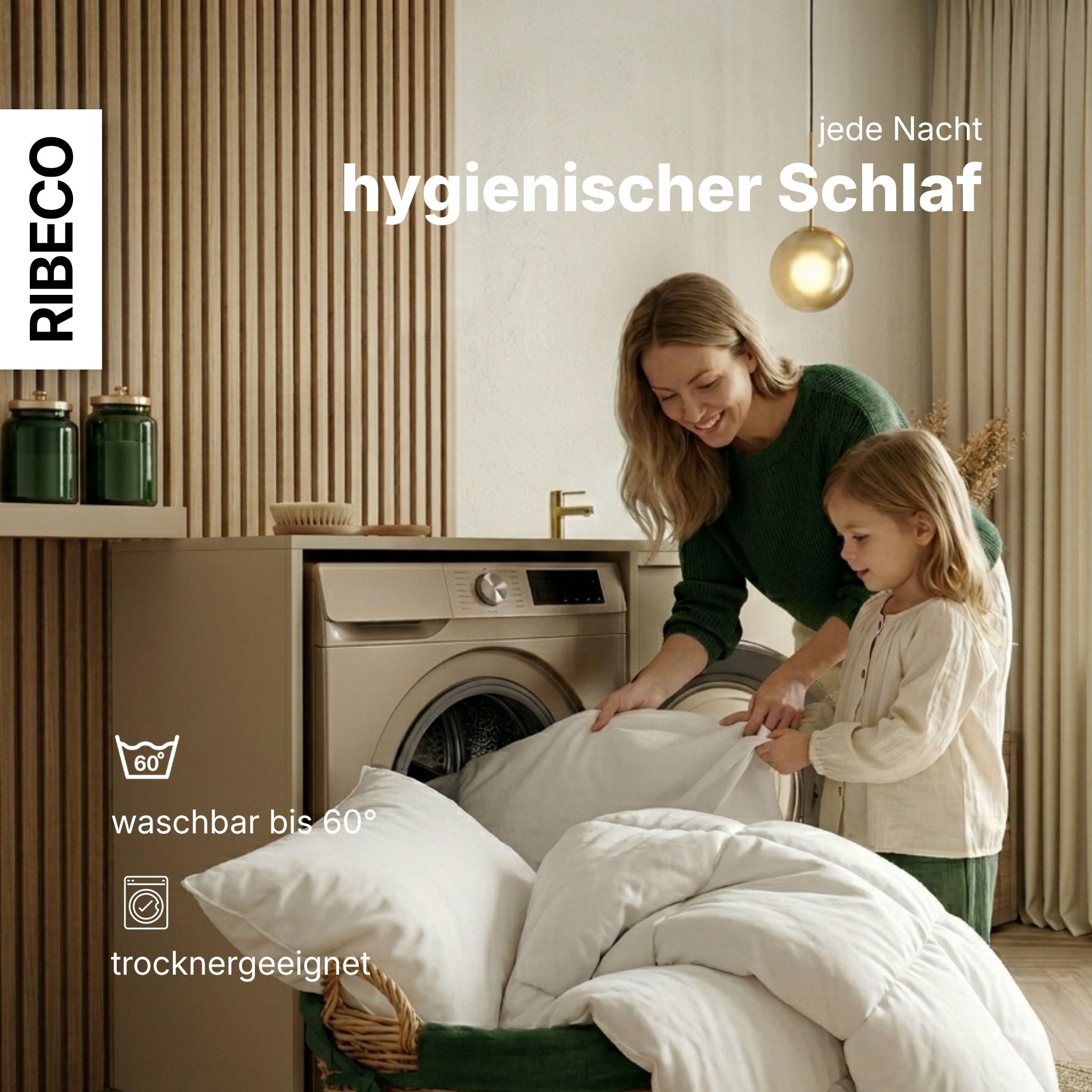 RIBECO Couette en plumes »Laram, Bettdecken für Sommer oder Winter, Made in Germany« léger Füllung 90 % plumes, 10 % duvet 1 cuis tlg. Excellent rapport qualité-prix, couette 135x200 cm ou 155x220 cm, couverture