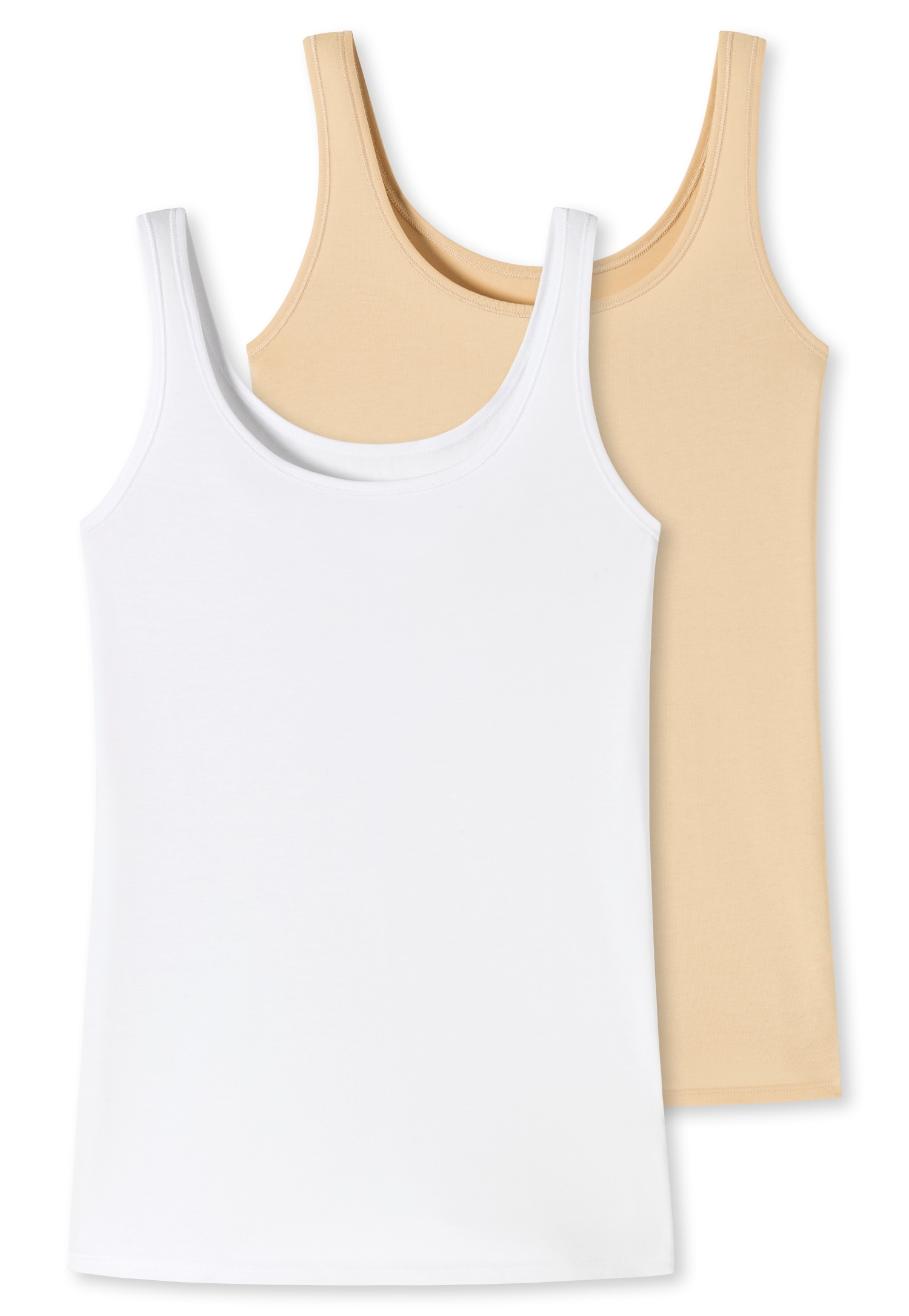 Image of uncover by SCHIESSER Trägertop "Uncover Cotton" 2er Pack, tiefer Rundhalsausschnitt, breite Träger, elastisch, weich