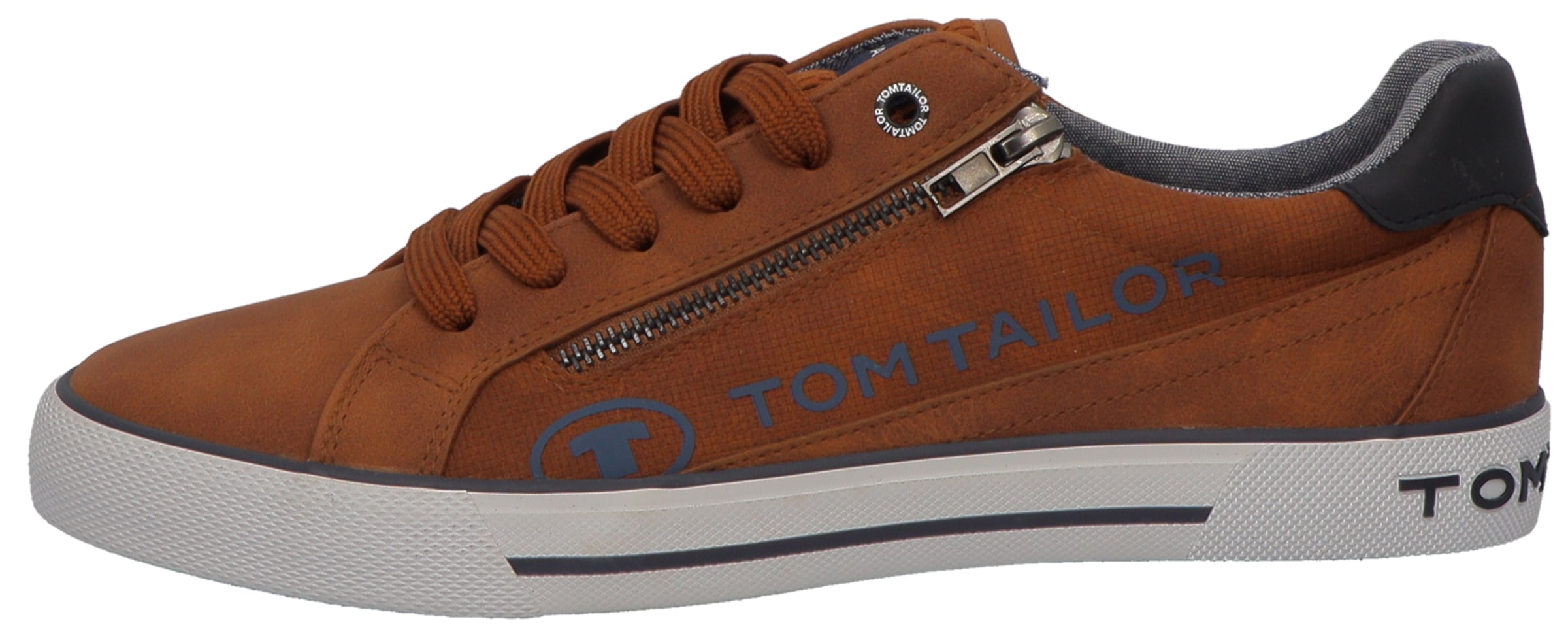 TOM TAILOR Sneaker, mit seitlichem Reissverschluss, Freizeitschuh, Halbschuh, Schnürschuh