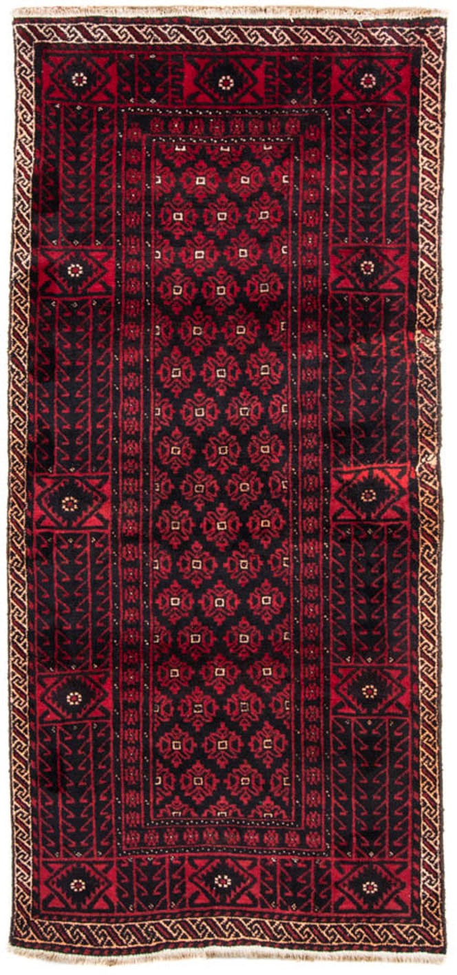 Image of morgenland Hochflor-Läufer »Belutsch Durchgemustert Rosso scuro 222 x 110 cm«, rechteckig, 0,8 mm Höhe, Handgeknüpft bei Ackermann Versand Schweiz