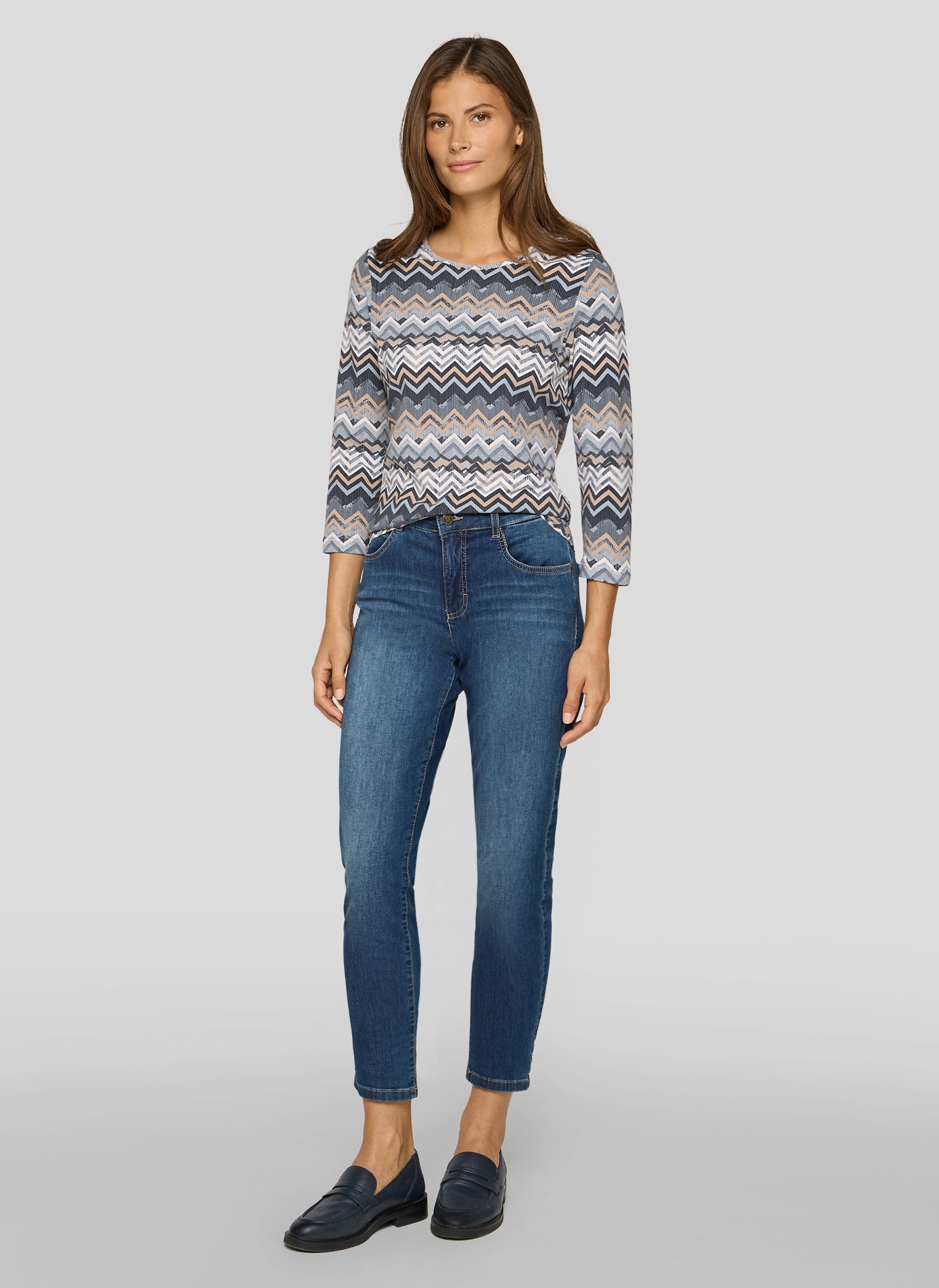 Rabe T-shirt à manches 3/4 mit grafischem Muster