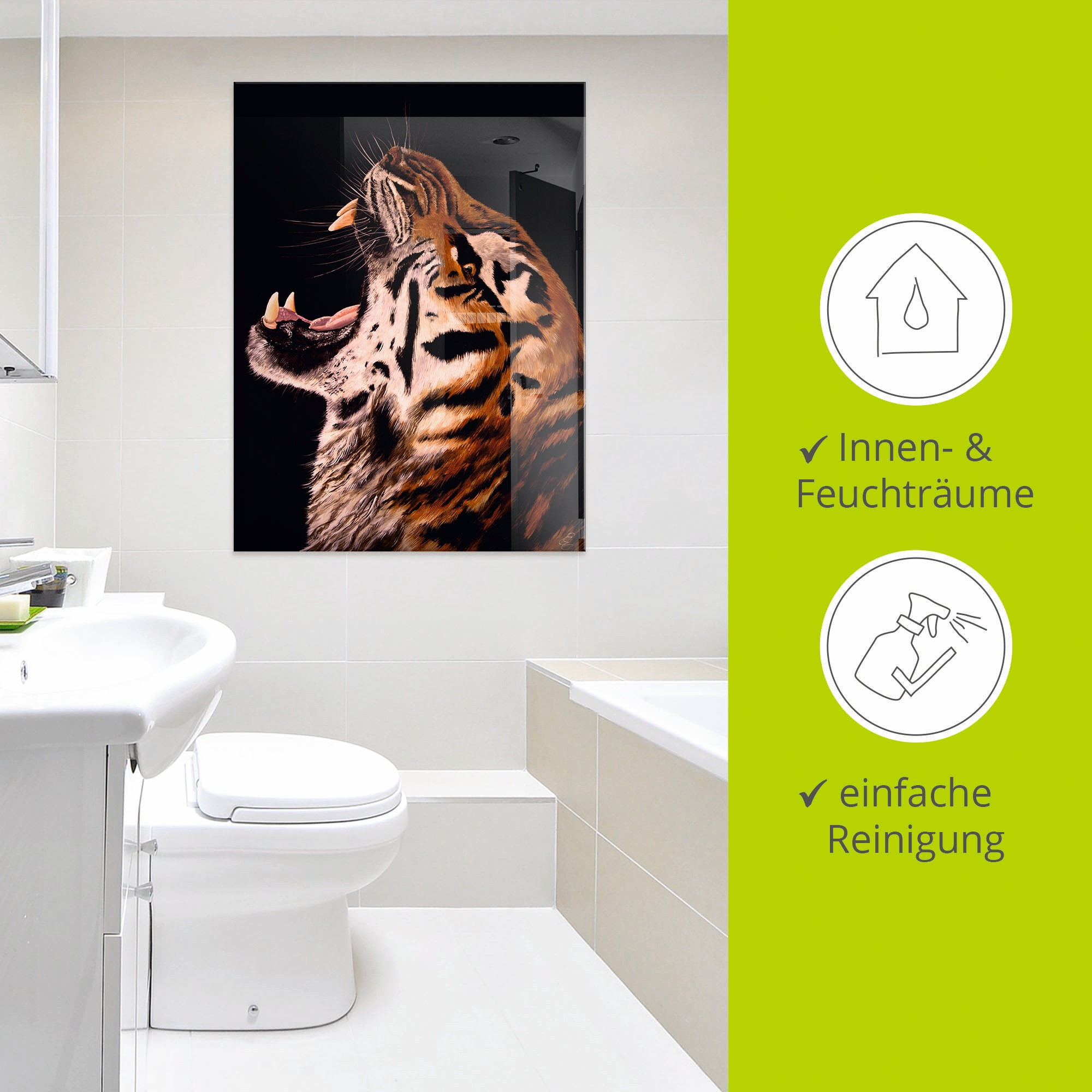 Artland Glasbild »Tiger«, Wildtiere, (1 St.), in verschiedenen Grössen