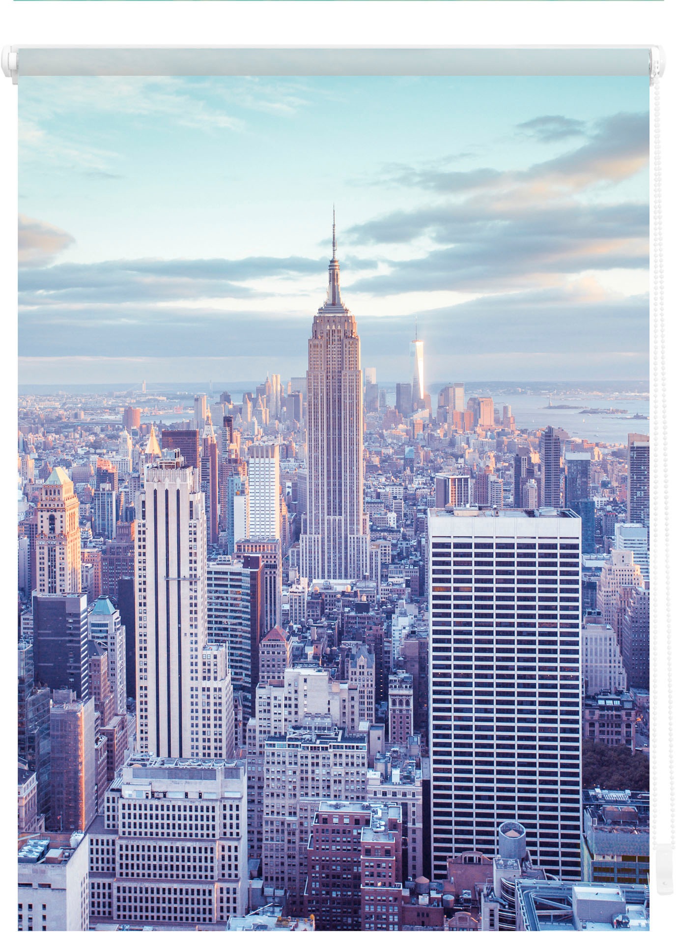 Image of LICHTBLICK ORIGINAL Seitenzugrollo "Klemmfix Motiv New York" Lichtschutz ohne Bohren freihängend bedruckt