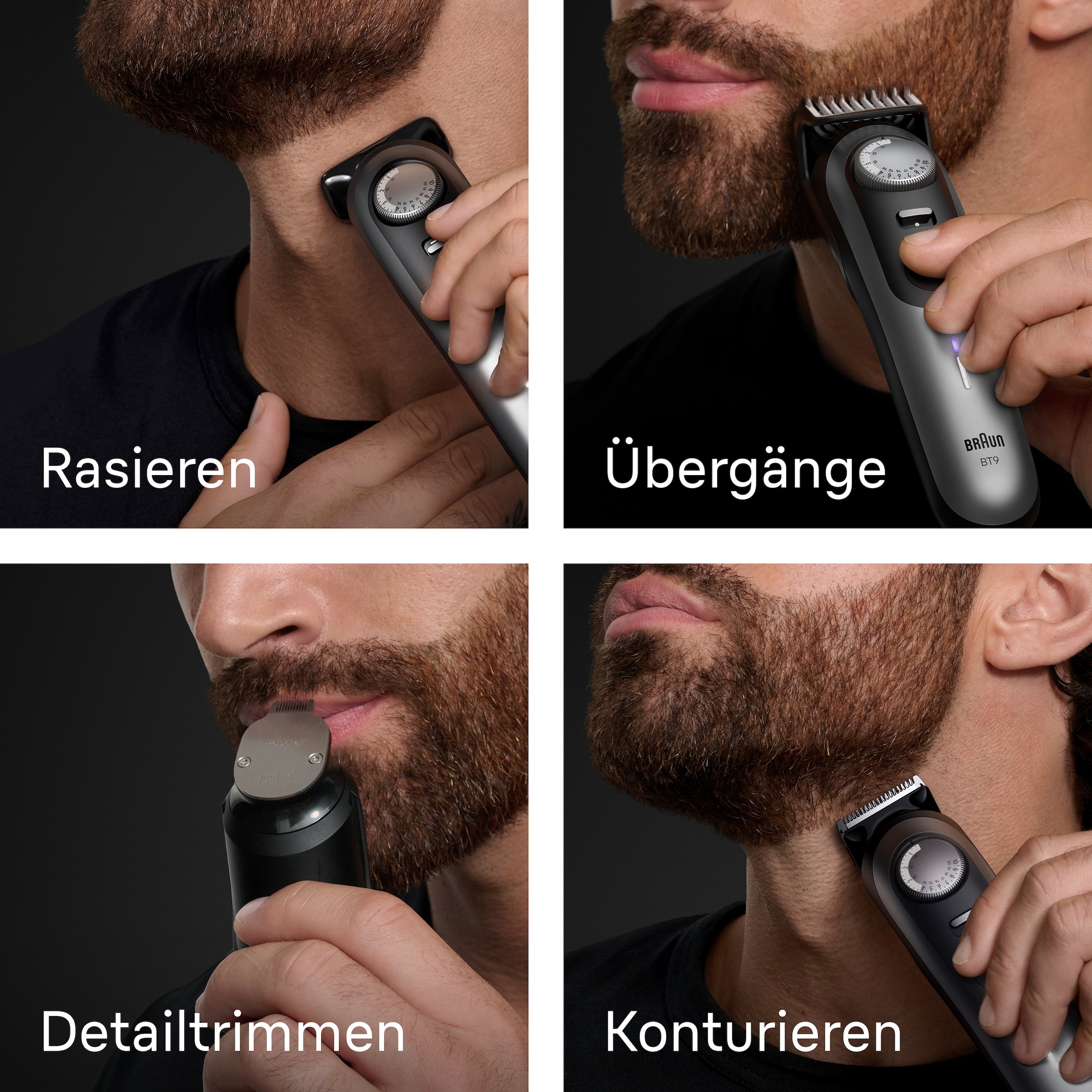 Braun Tondeuse à cheveux »Barttrimmer BT9520« Lame ProBlade tranchante à vie, autonomie batterie 180 min, 52 longueurs
