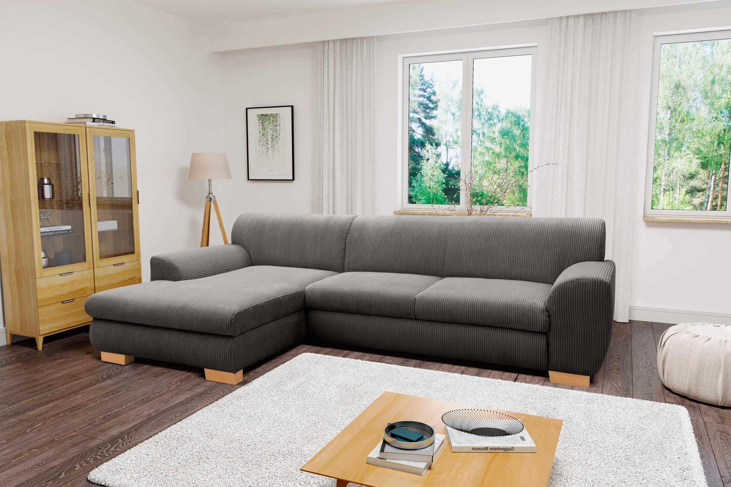 Image of Home affaire Ecksofa "Nika zeitlos und elegant, L-Form" wahlweise mit Bettfunktion, auch in Cord