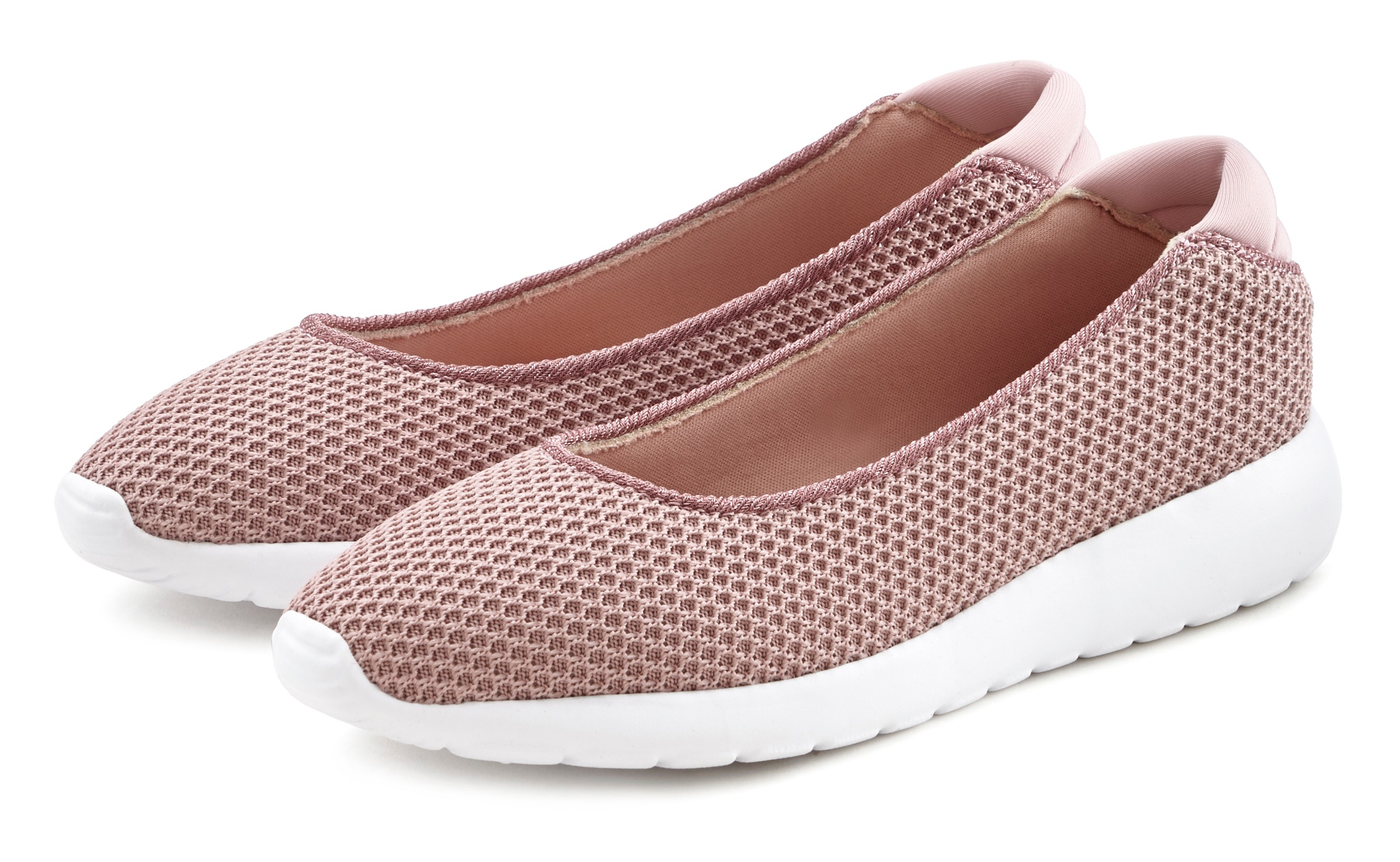 Image of LASCANA Ballerina "Freizeitschuh, Slipper, Halbschuh, Slip-On-Sneaker," zum Reinschlüpfen, leichte Mesh-Optik VEGAN