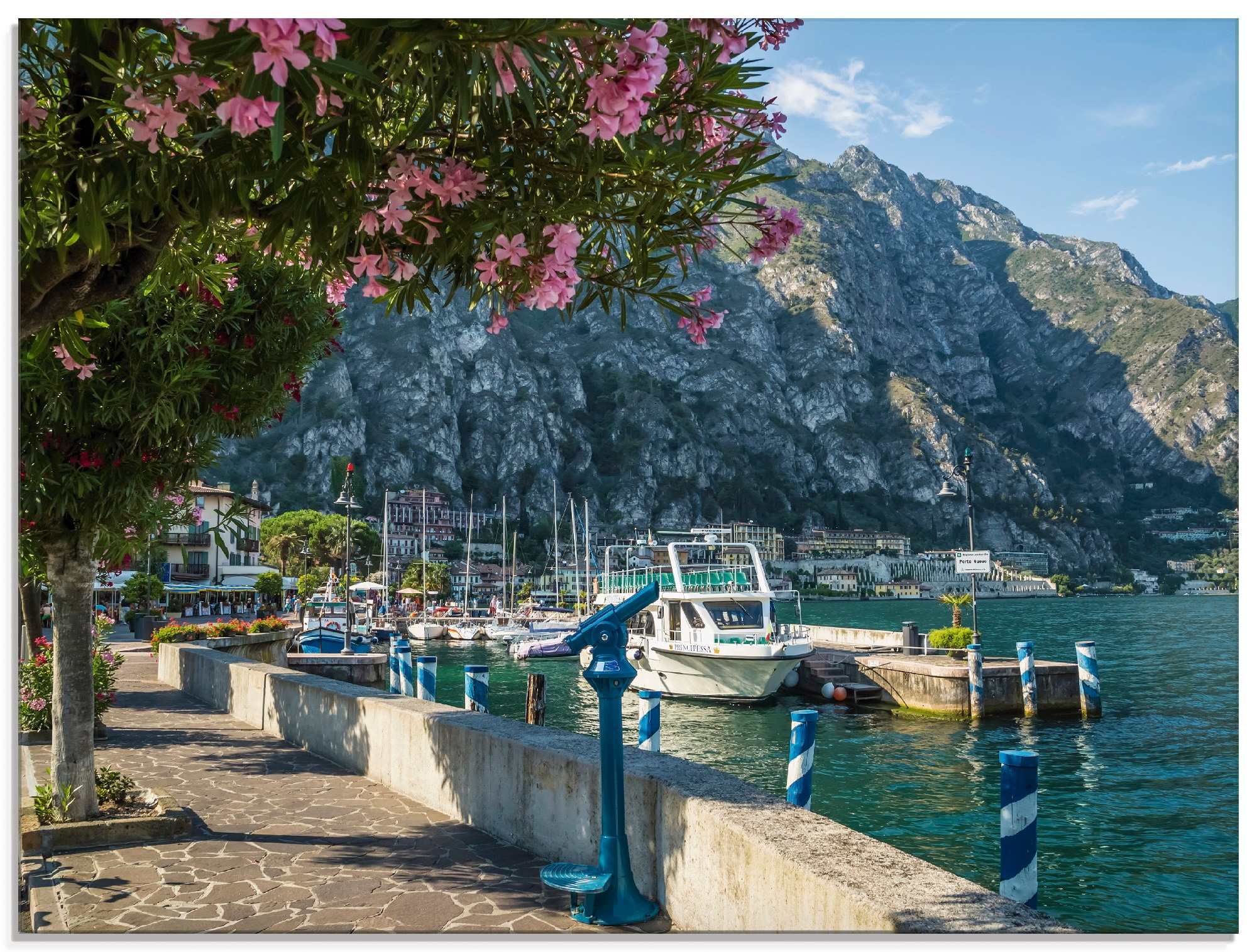 Image of Artland Glasbild "Gardasee Hafen Limone sul Garda I" Europa 1 Stk. tlg. in verschiedenen Grössen