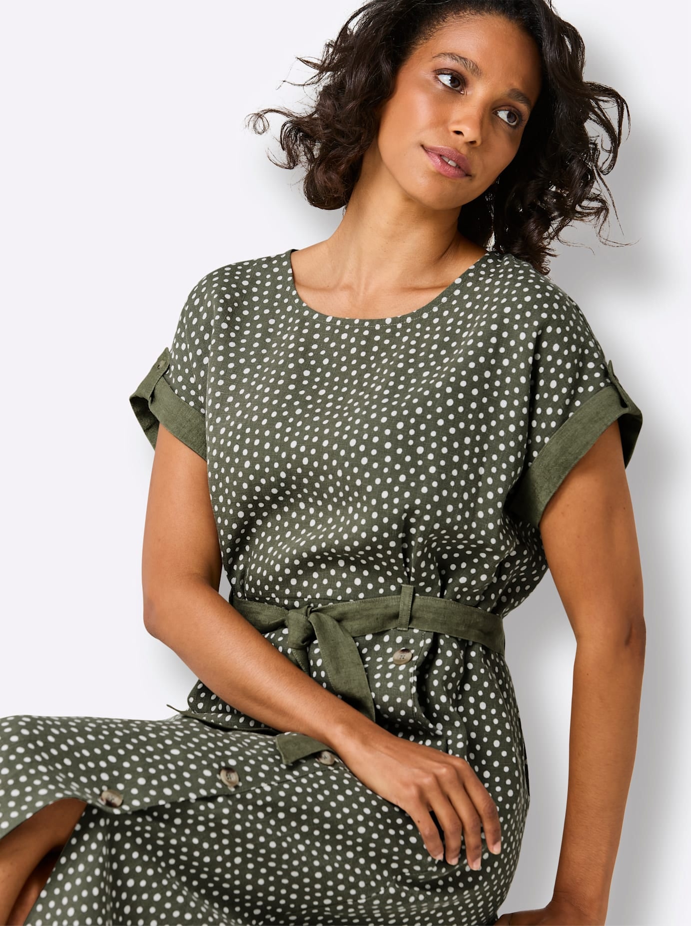 CREATION L PREMIUM Druckkleid »Leinen-Kleid«