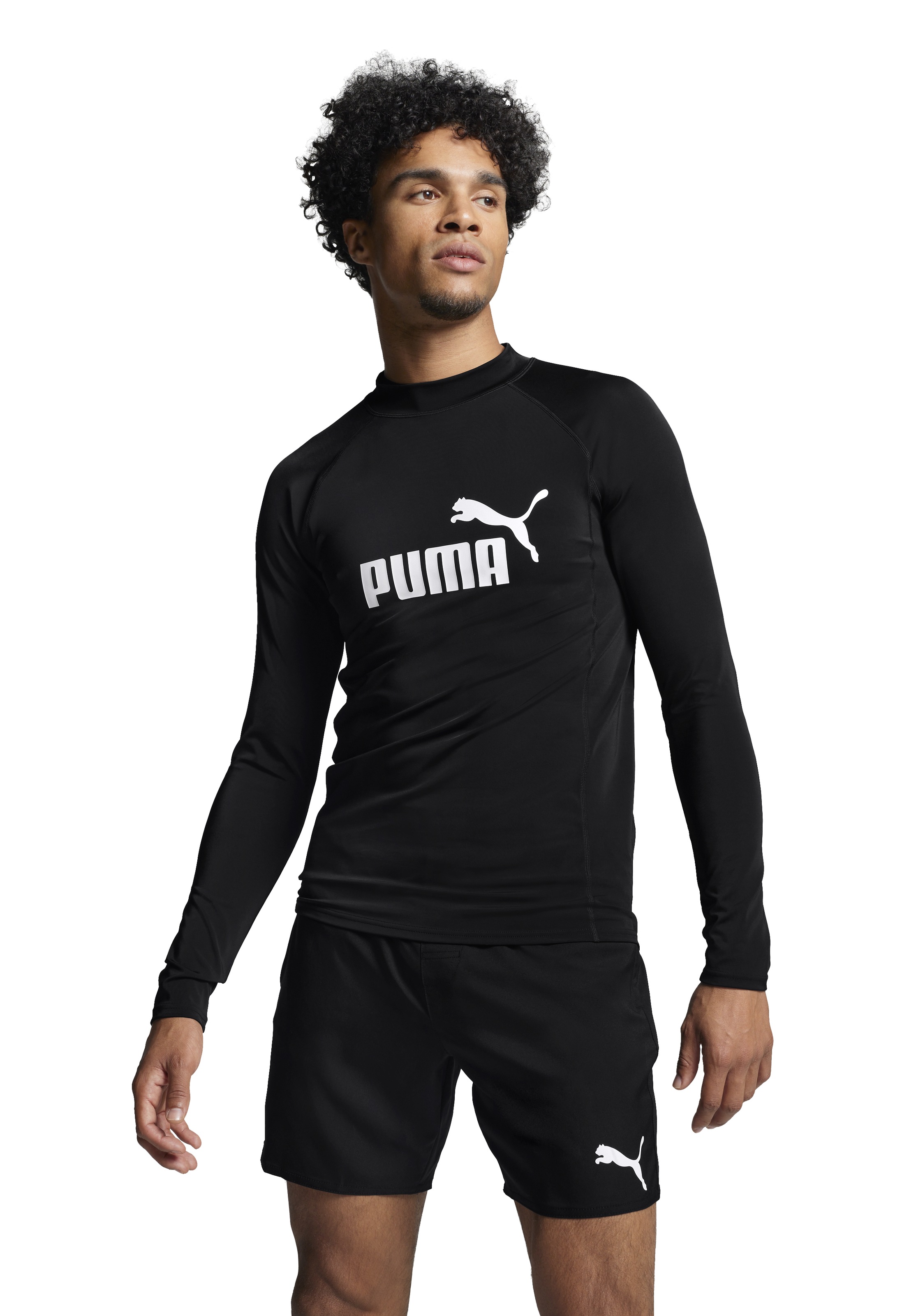 Image of PUMA Rash Guard "PUMA SWIM MEN LONG SLEEVE RASH GUARD" mit kleinem Stehkragen, lange Ärmel