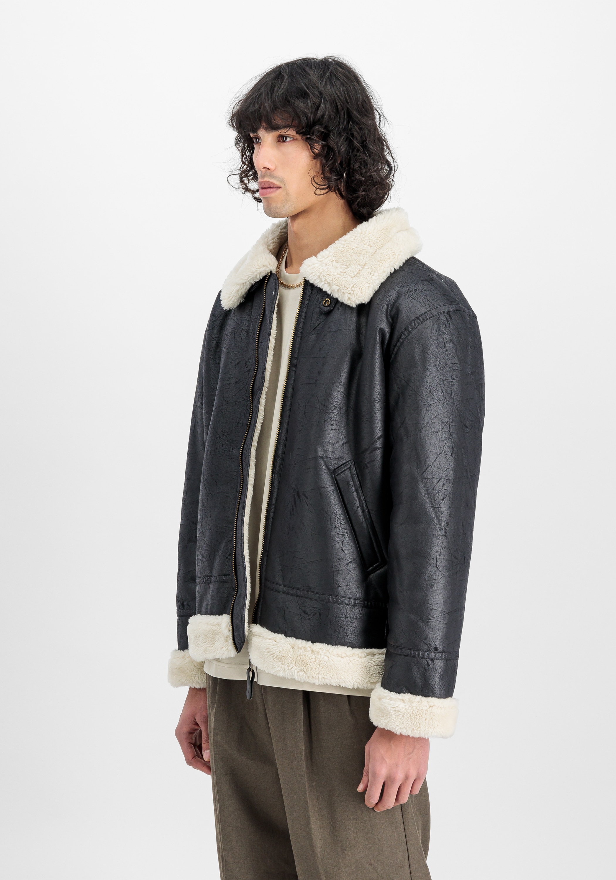 Alpha Industries Lederjacke »Alpha Industries Men - Bomber Jackets B-3 Faux Leather«