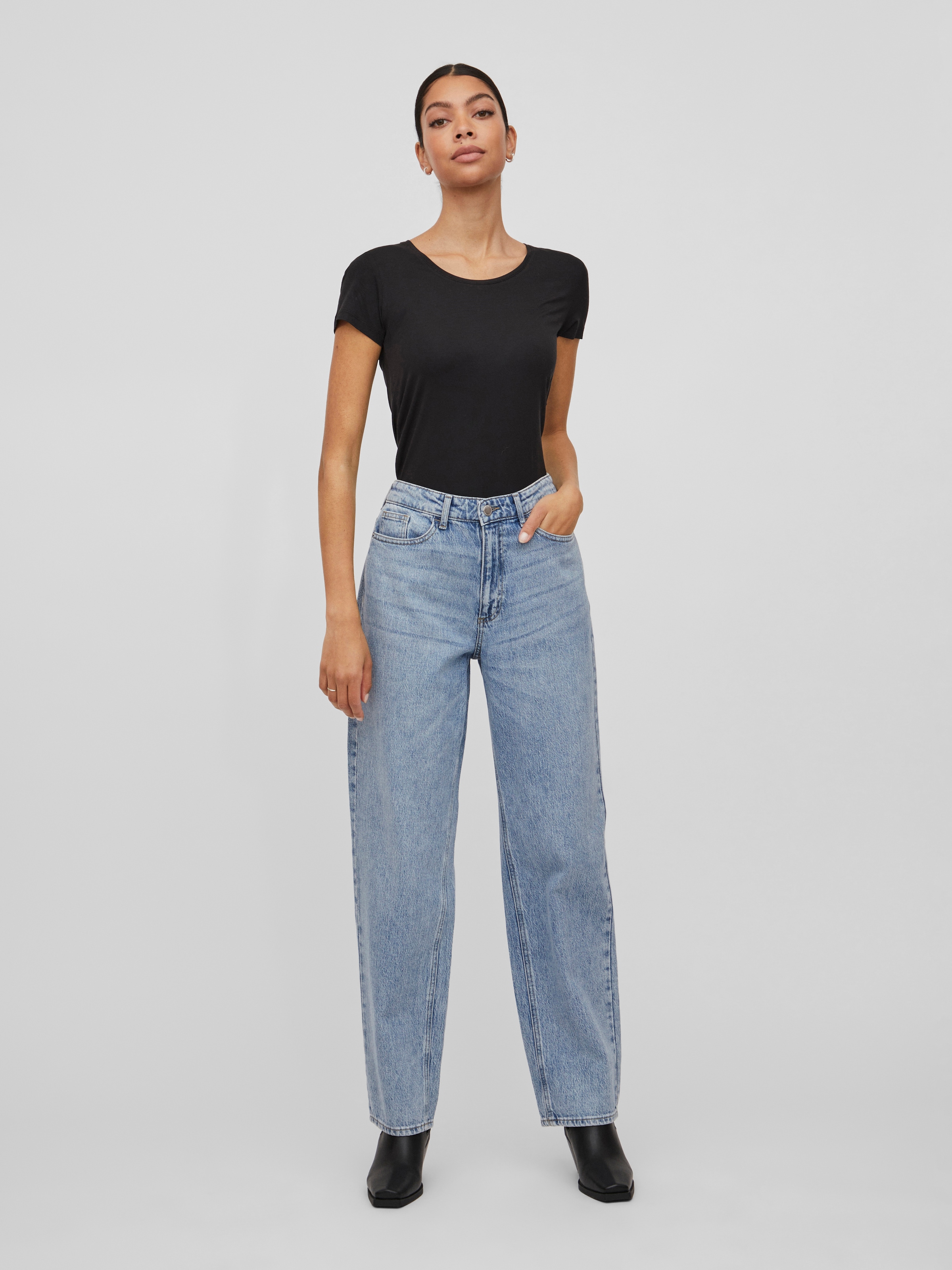 Vila High-waist-Jeans »VIKELLY JAF HW STRAIGHT JEANS-NOOS« Baumwollmischung