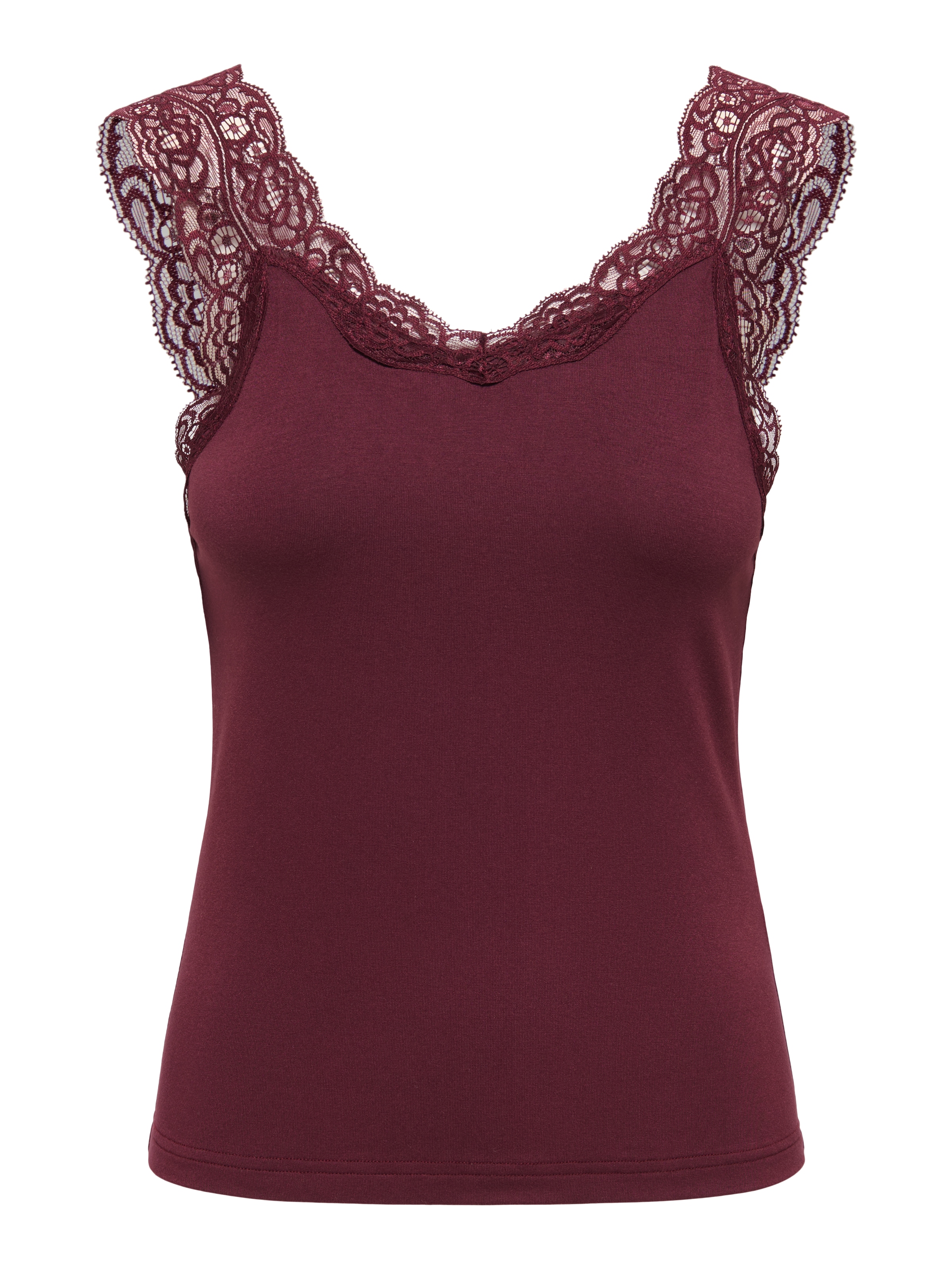 ONLY Spitzentop »ONLLUNI TANK TOP WITH LACE DETAIL CS JRS« Viskosemischung, regular fit