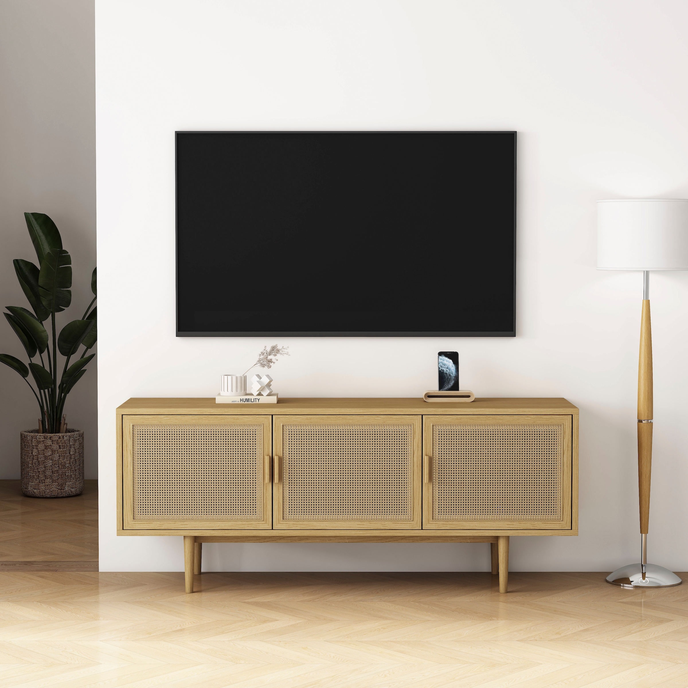 GOODproduct TV-Schrank »Lorelia« in moderner Rattan Optik, Lowboard