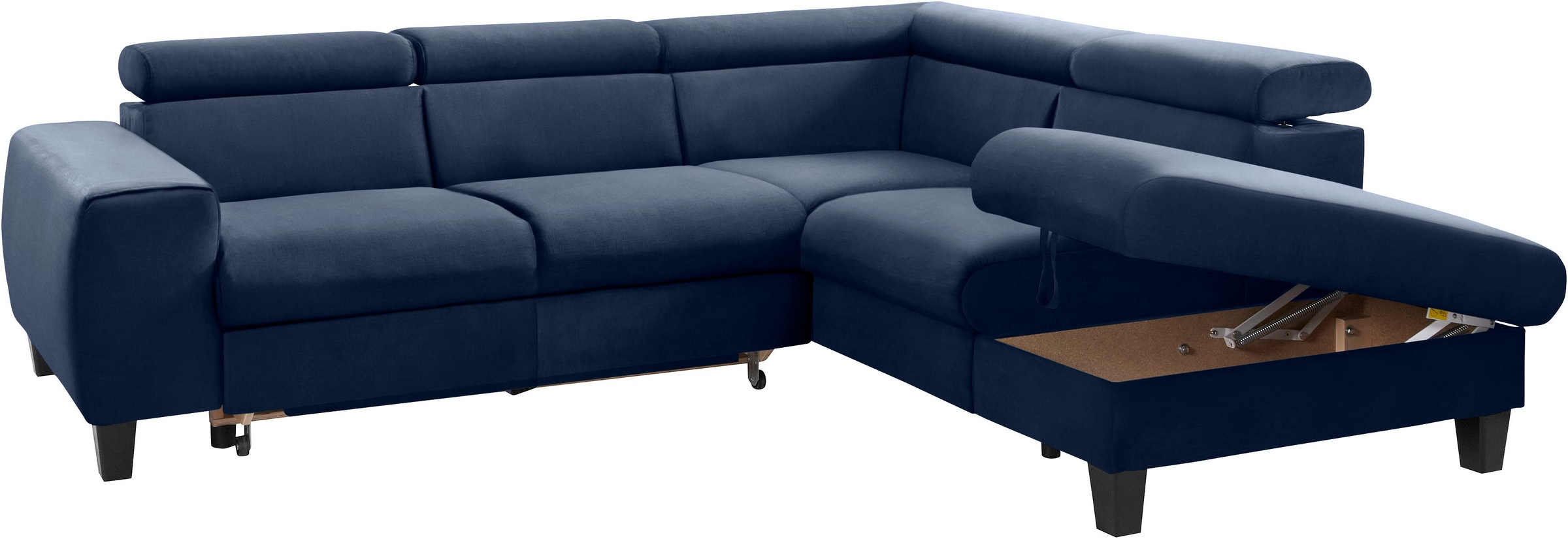 COTTA Ecksofa »Morven L-Form mit Kopfteilverstellung«, wahlweise mit Bettfunktion, Bettkasten & Wireless-Charger