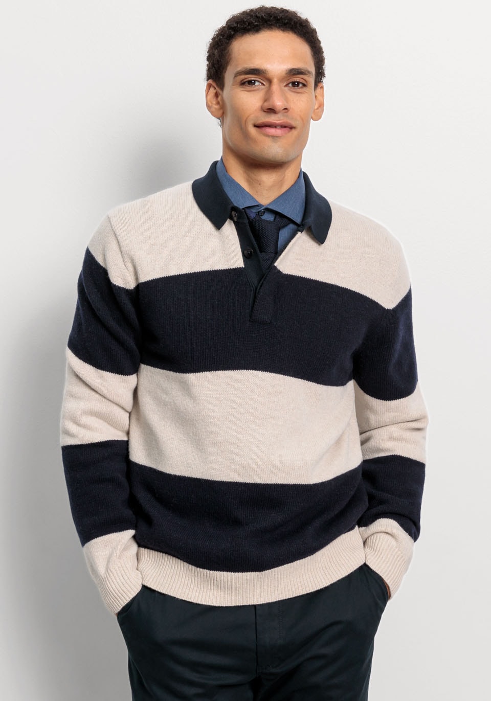 Image of OLYMP Polokragenpullover "OLYMP Strick Casual"