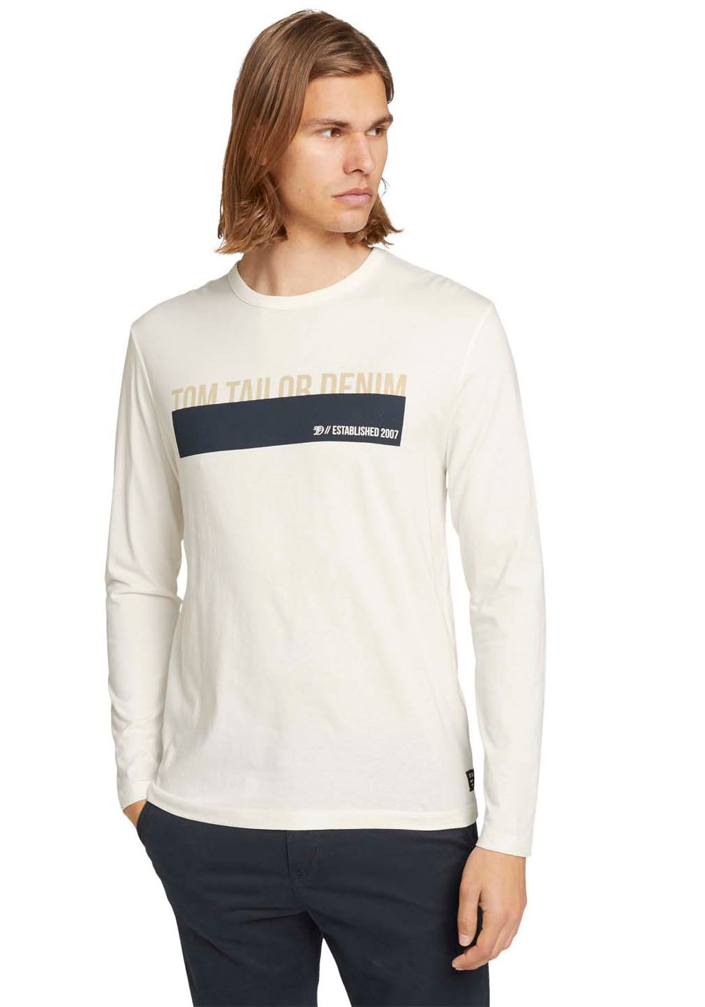 Image of TOM TAILOR Denim Langarmshirt, mit Logodruck bei Ackermann Versand Schweiz