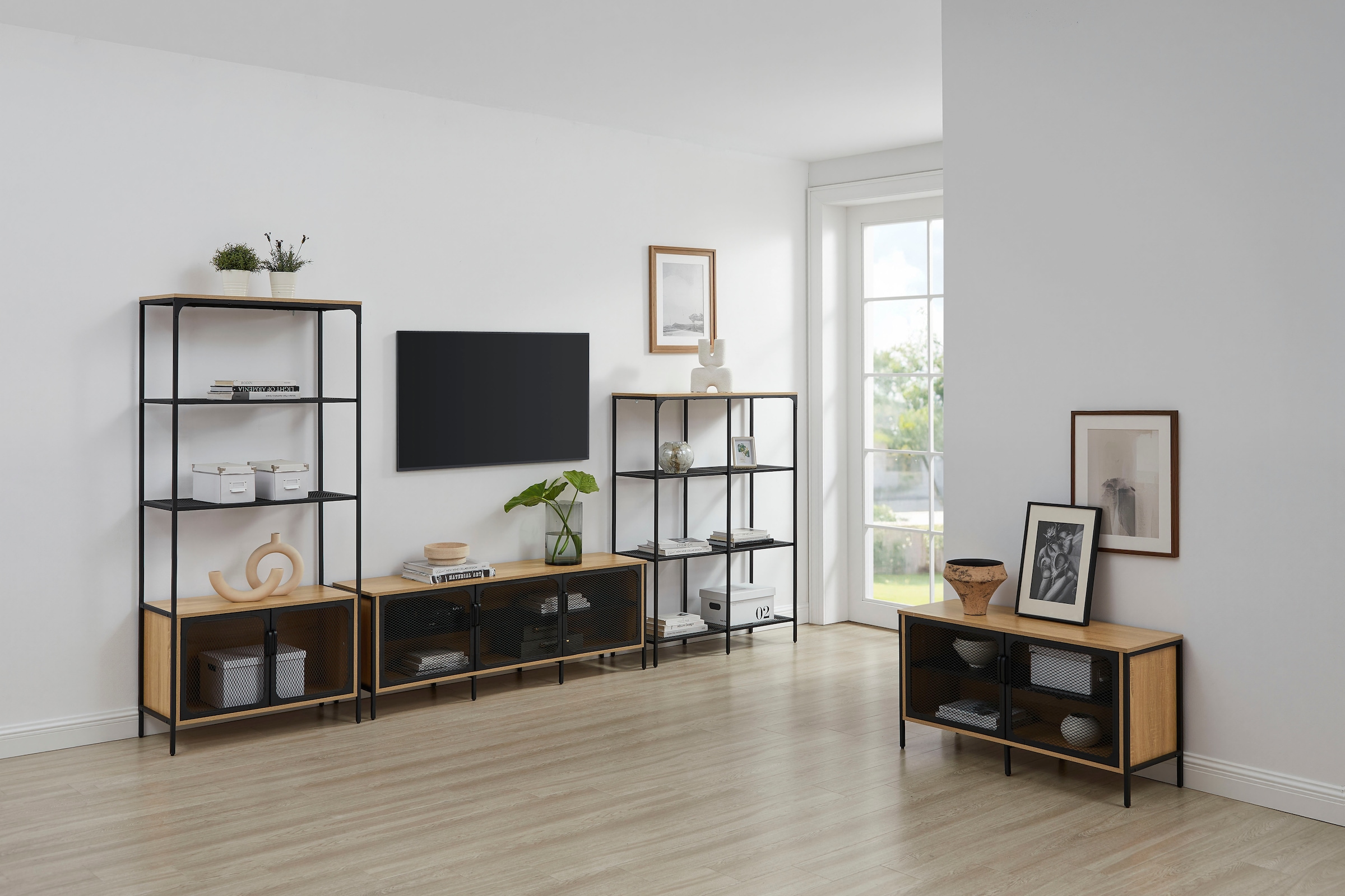 GOODproduct Tableau TV »Amance« mit natürlichen ABS-Kanten und langlebigem Metallgestell