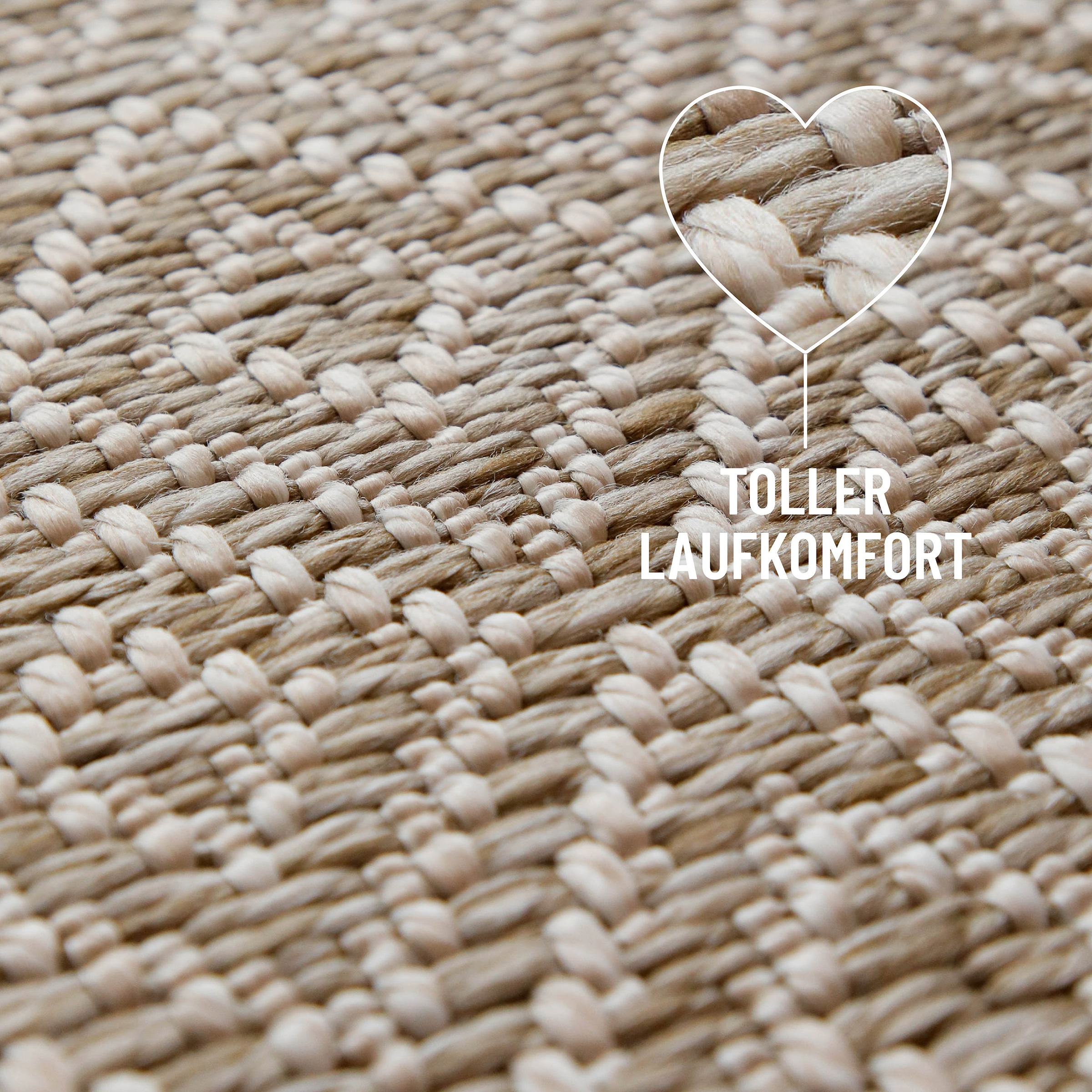 Wecon home Teppich »Miami Beach« rund 5 mm Höhe In- & Outdoor Teppich, wetterfest, modernes Rauten Muster, Balkon