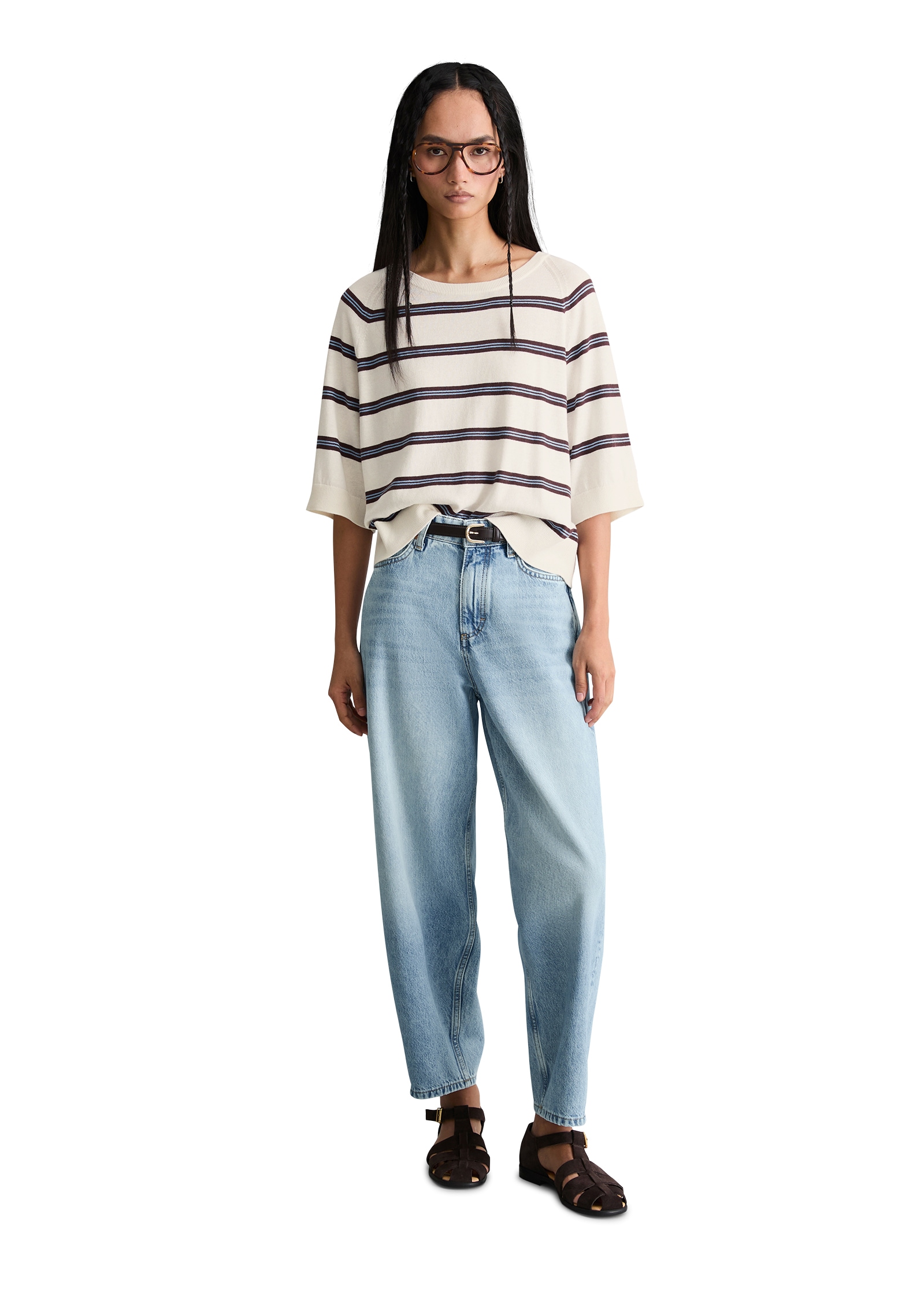 Marc O'Polo DENIM Pull à manches courtes relaxed aus weichem Organic-Cotton-Modal-Mix