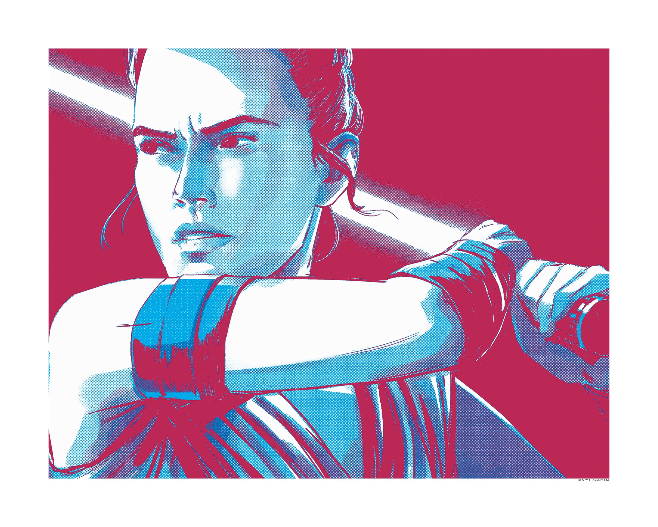 Image of Komar Bild "Star Wars Faces Rey" Star Wars 1 Stk. tlg. Wandbild zur Dekoration im Kinderzimmer - ohne Rahmen