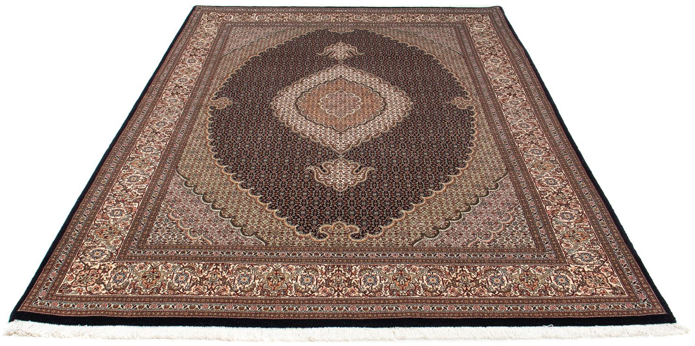 Image of morgenland Orientteppich »Perser - Täbriz - 243 x 163 cm - dunkelblau«, rechteckig, 10 mm Höhe, Wohnzimmer, Handgeknüpft, Einzelstück mit Zertifikat bei Ackermann Versand Schweiz