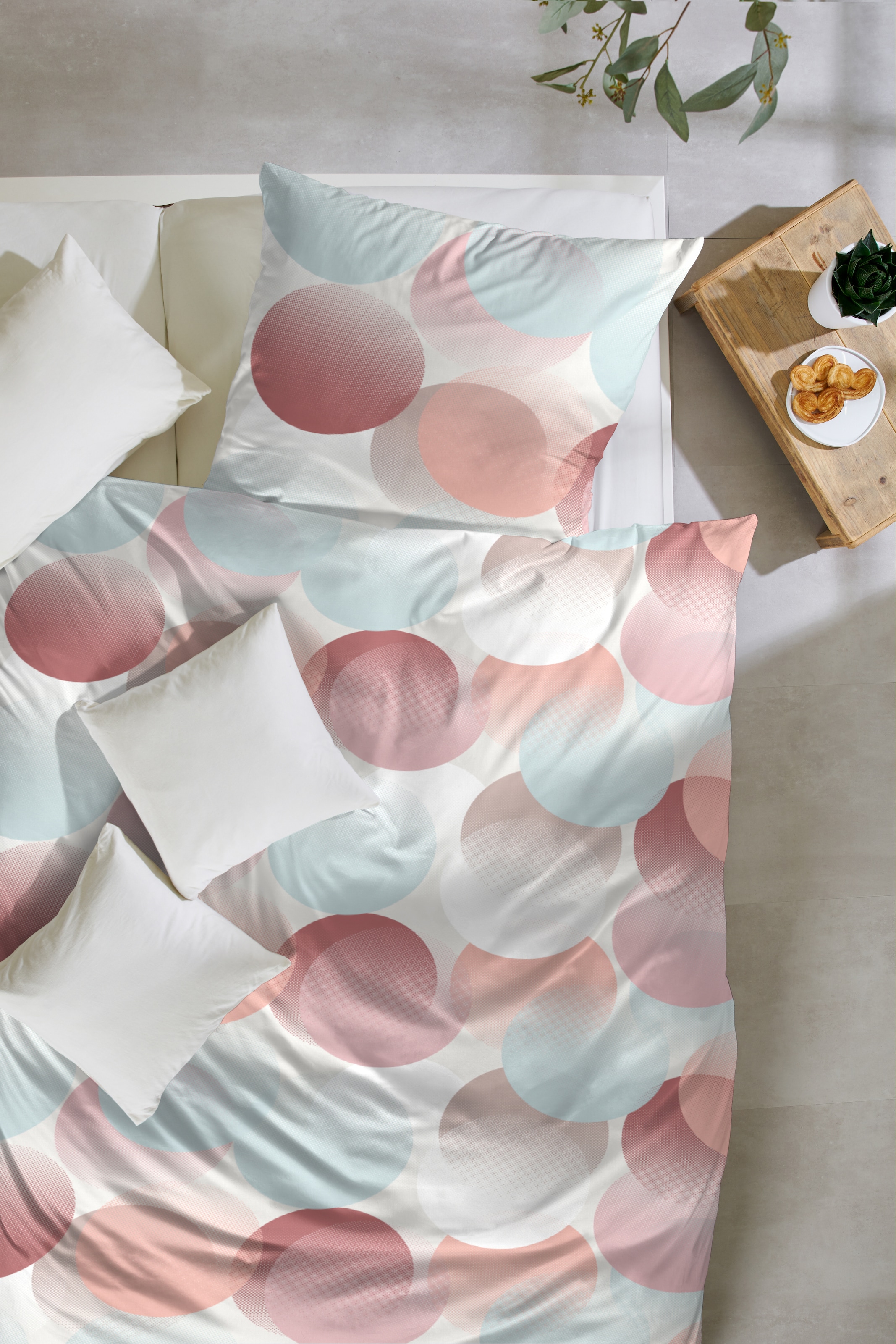 Primera Linge de lit »Perkal-Bettwäsche Zeitreise« 2 cuis avec des cercles