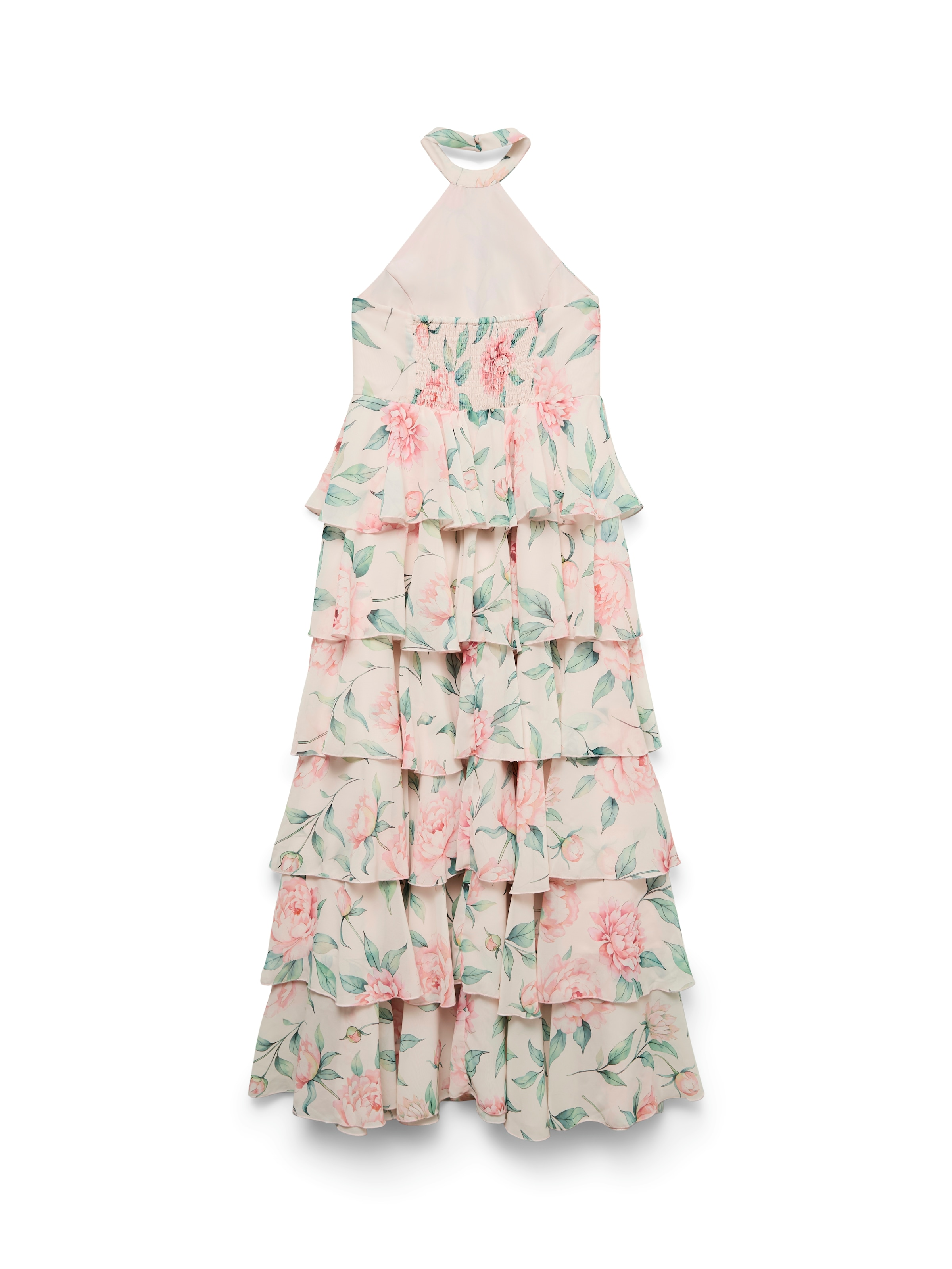 Image of Vero Moda Maxikleid "VMFELICIA SLHALTER RUFFLE MAXI DRESS EXP" Kunstfaser