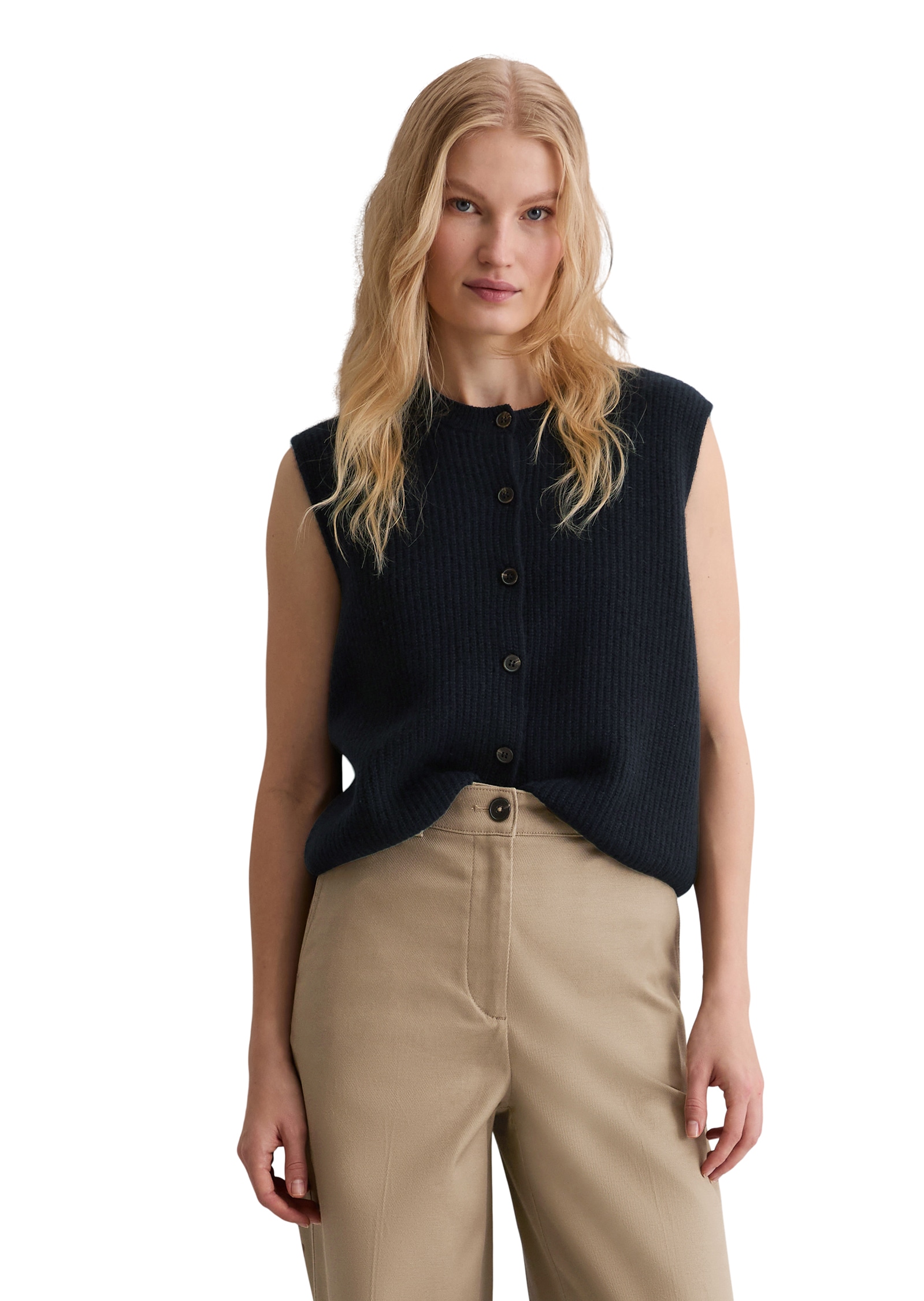 Image of Marc OPolo Strickweste slim fit, aus weichem Wolle-Mix
