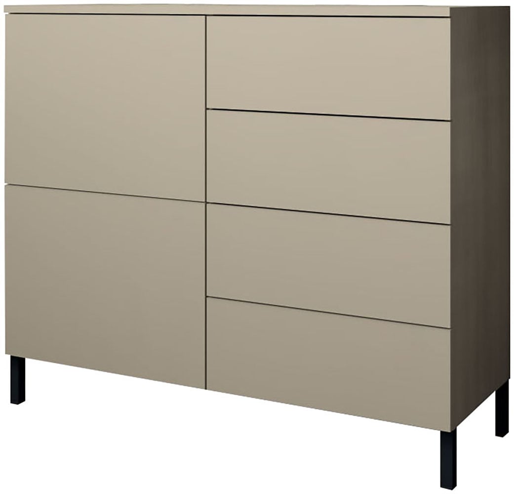 Image of borchardt Möbel Kommode "Haama, modern, grifflos, Metallfüsse, praktisch, 2 Türen" Push-To-Open, verstellbare Einlegeböden, viel Stauraum, Breite 93cm