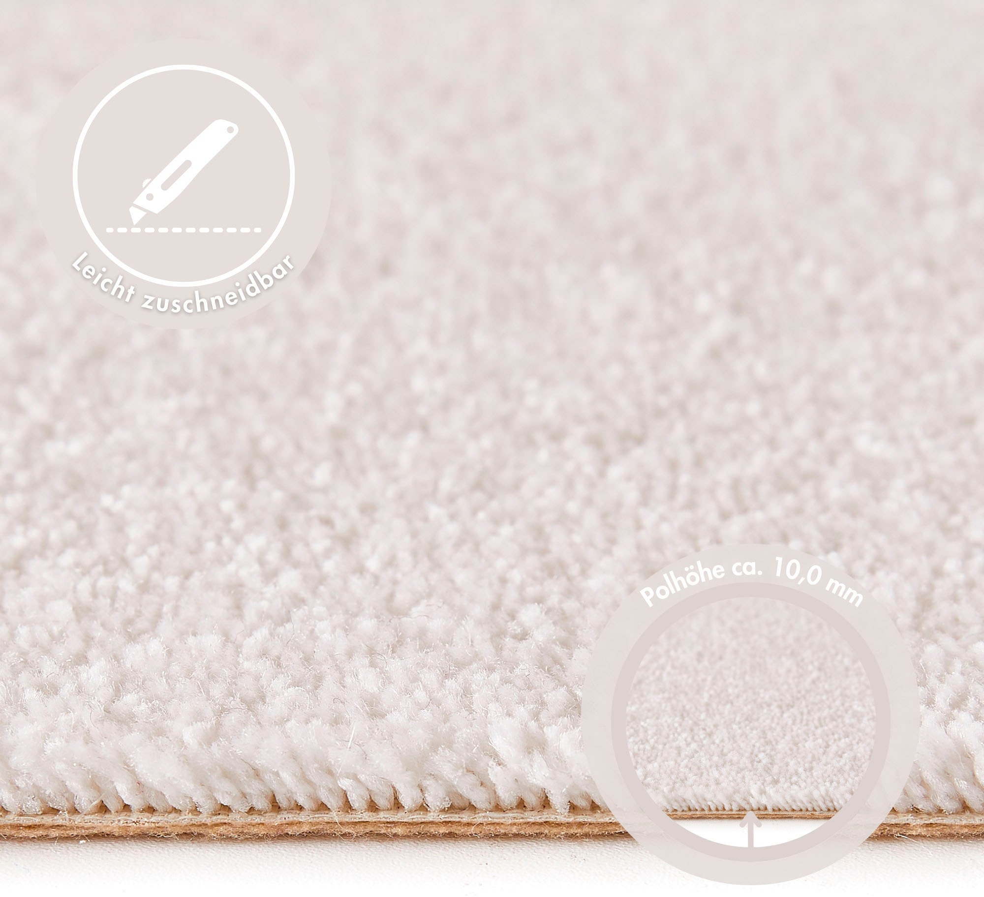Andiamo Teppichboden »Sophie, Frisee-Velours, Made in Netherlands«, rechteckig, 4,5 mm Höhe, Uni Farben, Breite 400 cm oder 500 cm, strapazierfähig & pflegeleicht