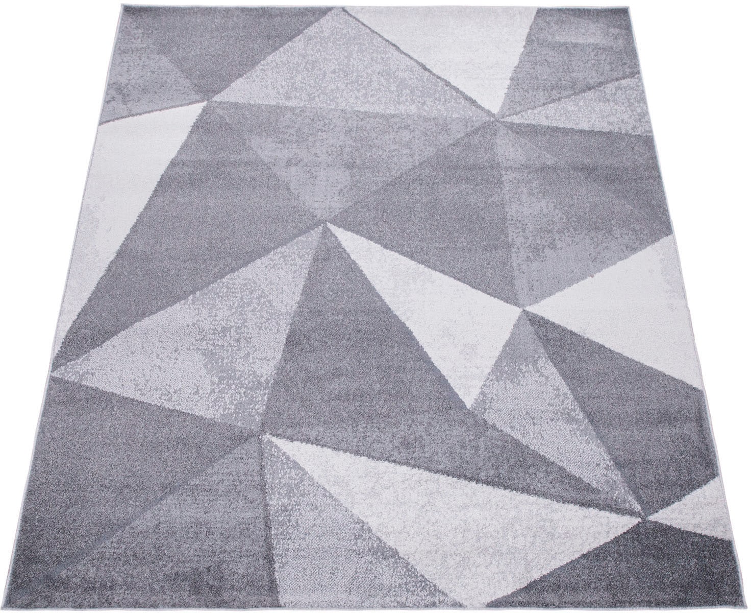 Paco Home Tapis »Bari 874« Rectangulaire 13 mm Höhe Kurzflor, modernes geometrisches Design, Used-Look
