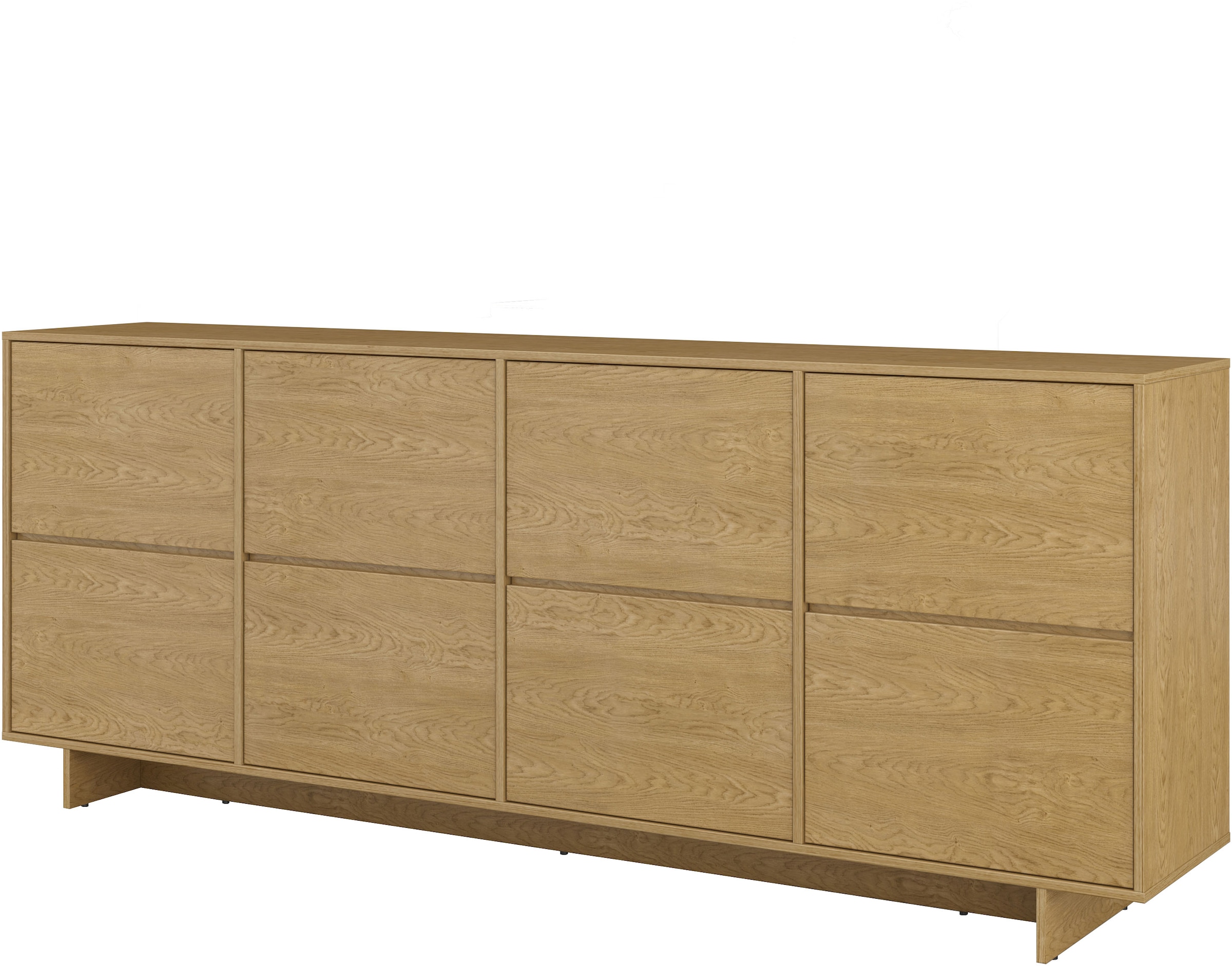 GOODproduct Sideboard »Tatami, Stilvolle, moderne grifflose Kommode 4 Türen, Breite 220cm« Anrichte mit viel Stauraum, Böden verstellbar, push-to-open-Funktion