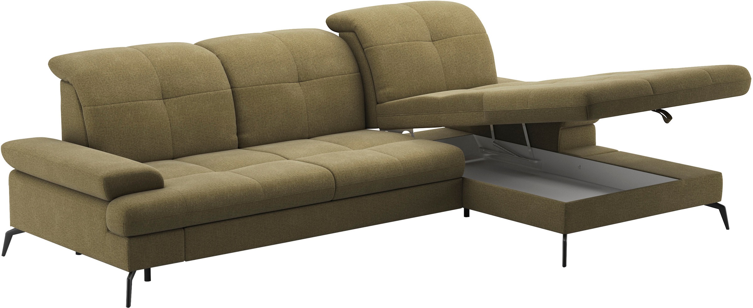 sit&more Ecksofa »Amica, L-Form, inkl. Sitztiefenverstellung & Armteilverstellung«, wahlweise mit Bettfunktion, Bettkasten und Kopfteilverstellung