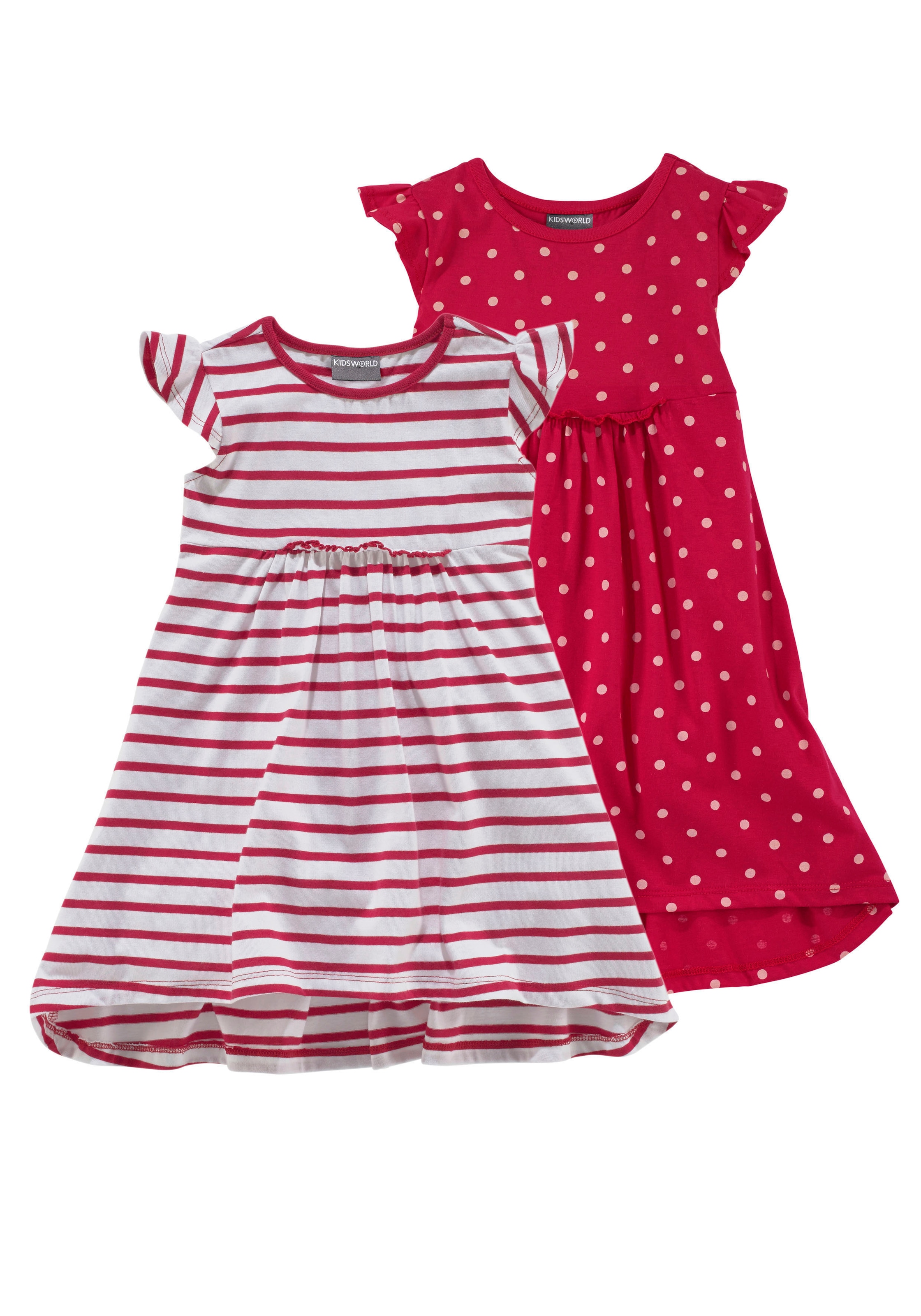 Image of KIDSWORLD Jerseykleid "für kleine Mädchen" Packung, 2, 2 Stk. tlg. festliche Anlässe, kniefrei, modischer Stil, aus reiner Baumwolle