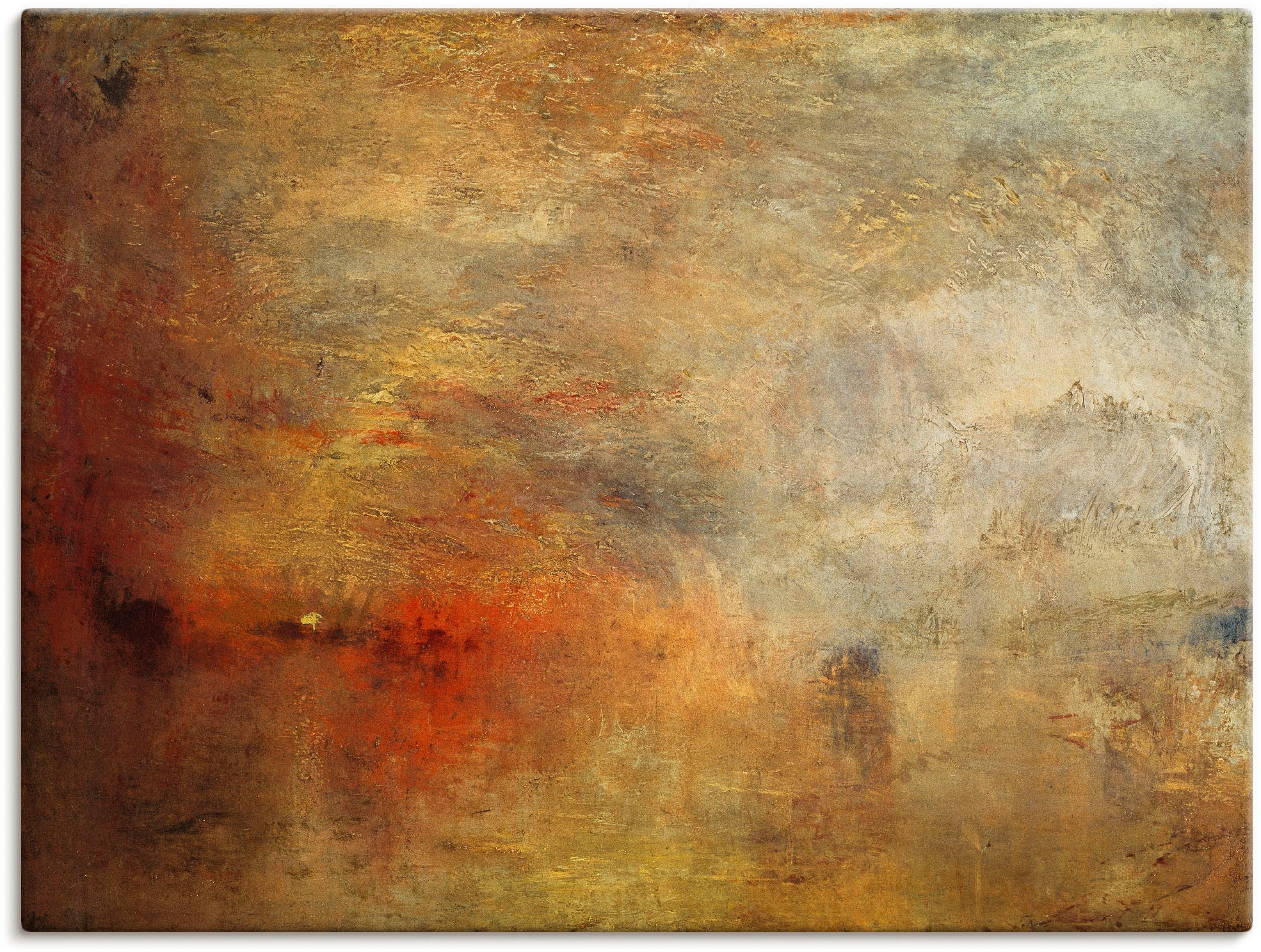 Image of Artland Leinwandbild "Sonnenuntergang über einem See. 1840" Gewässer 1 Stk. tlg. auf Holzrahmen gespannt