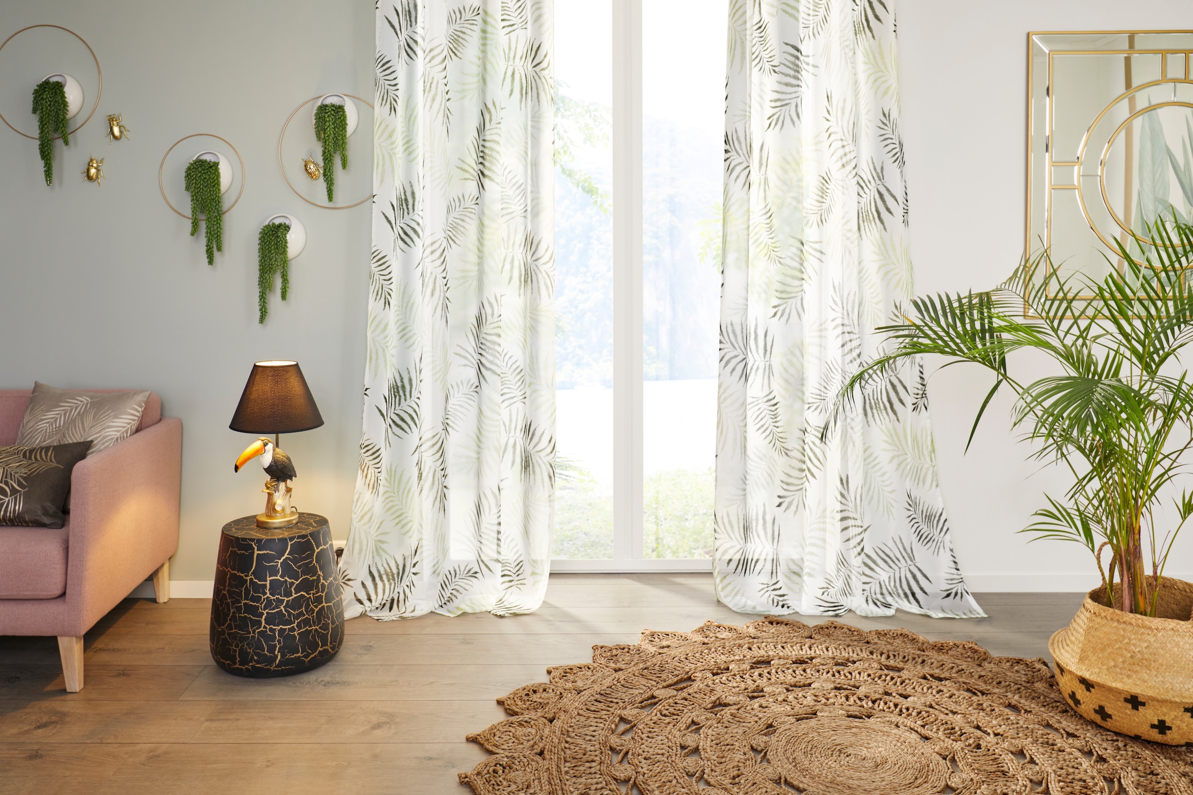 my home Gardine »Paula«, (1 St.), Halbtransparent, Voile, Polyester