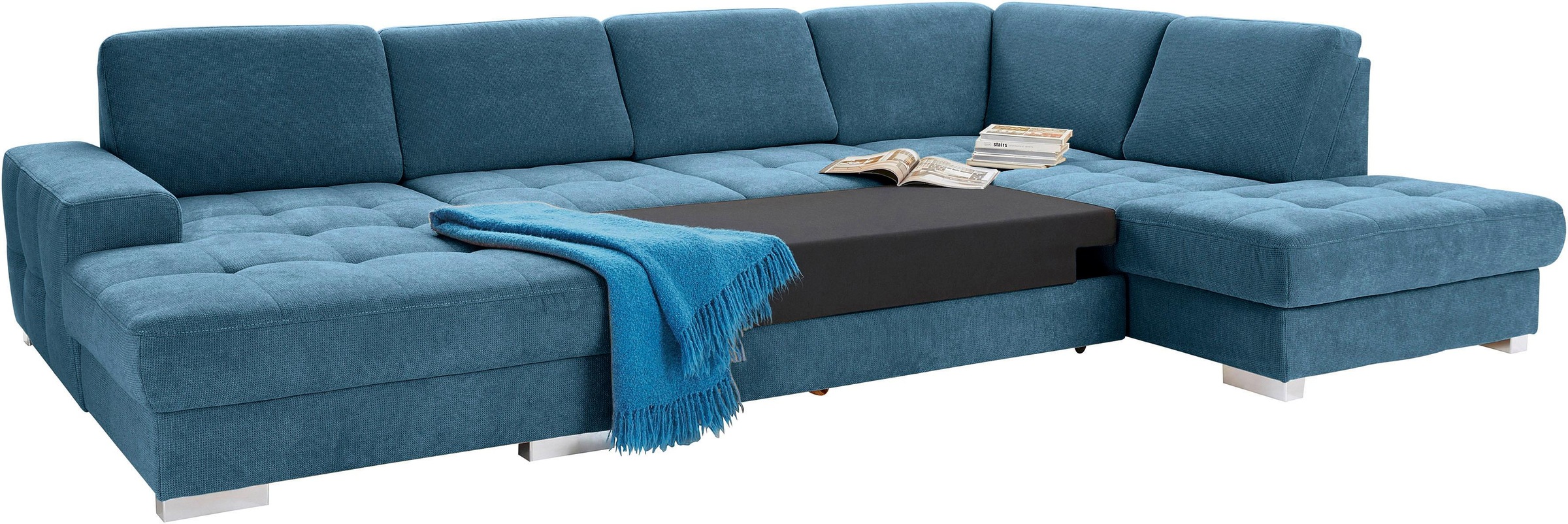 sit&more Wohnlandschaft »Santorini U-Form«, mit Federkern und Sitztiefenverstellung, wahlweise mit Bettfunktion