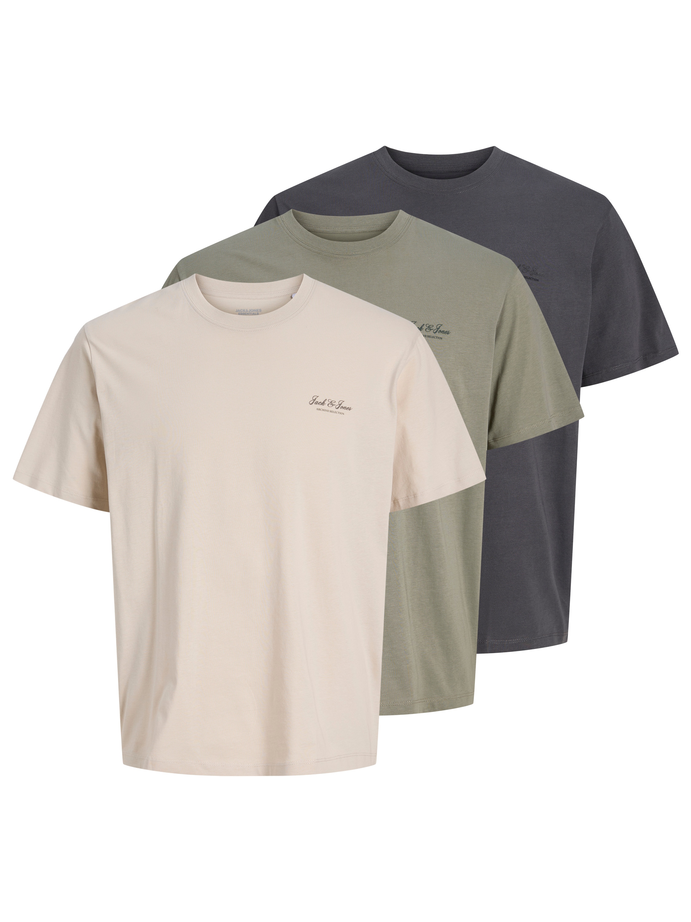 Jack & Jones T-Shirt »JJEARCHIVE GRAPHIC TEE SS O-NECK 3PK MP« Packung, 3 Baumwolle, relaxed fit