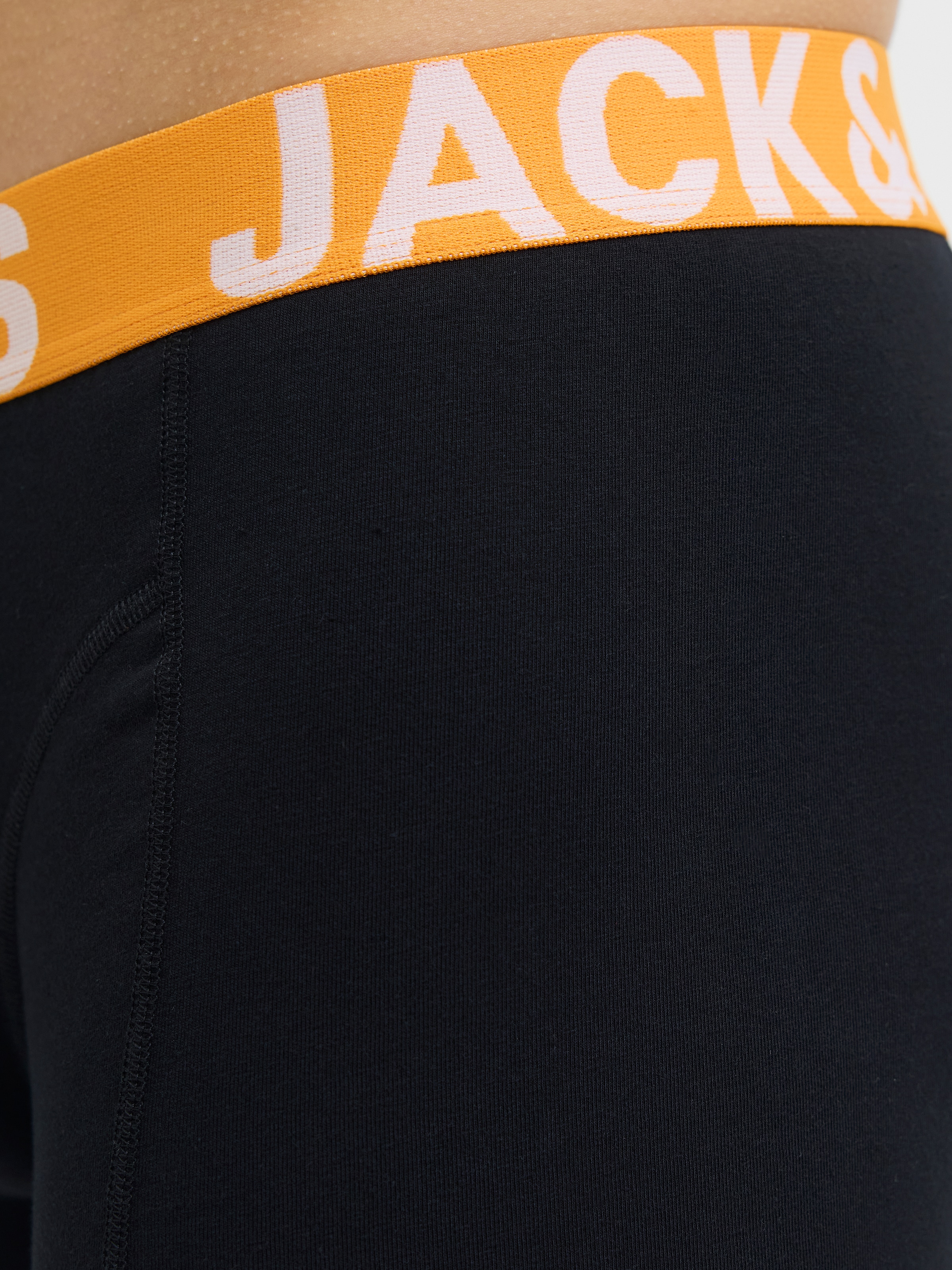 Jack & Jones Tronc »JACCONOR SOLID TRUNKS 3 PACK NOOS« Paquet, 3 cuis mélange de coton, ceinture élastique